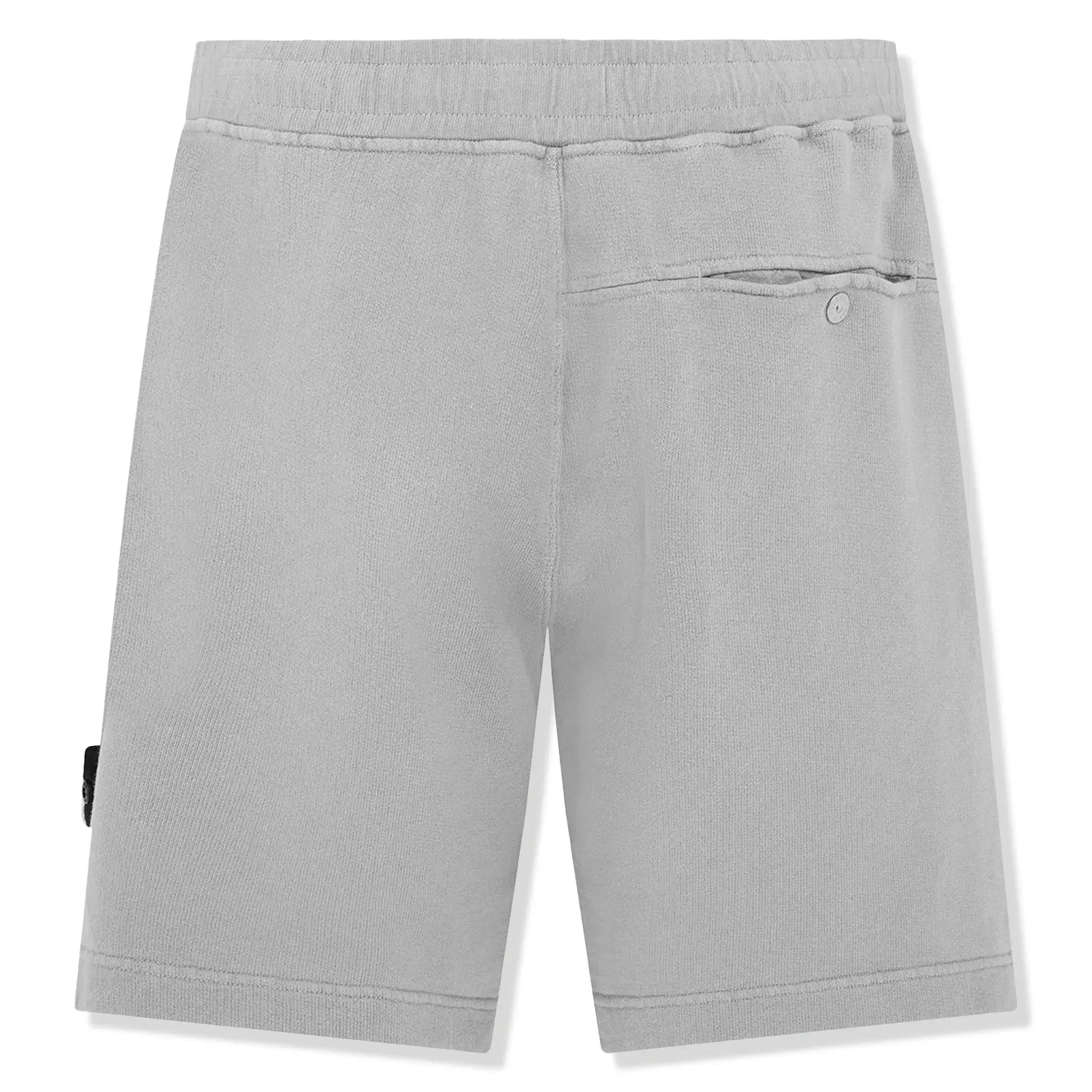 Back view of Stone Island Cotton Loop Grey Shorts