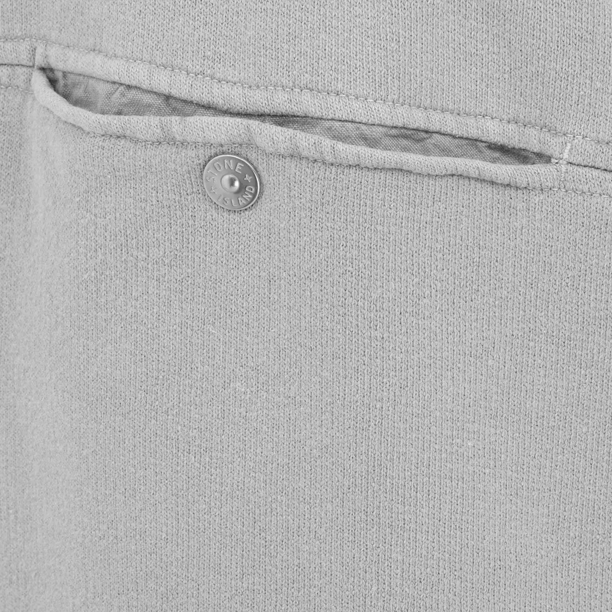 Back pocket view of Stone Island Cotton Loop Grey Shorts