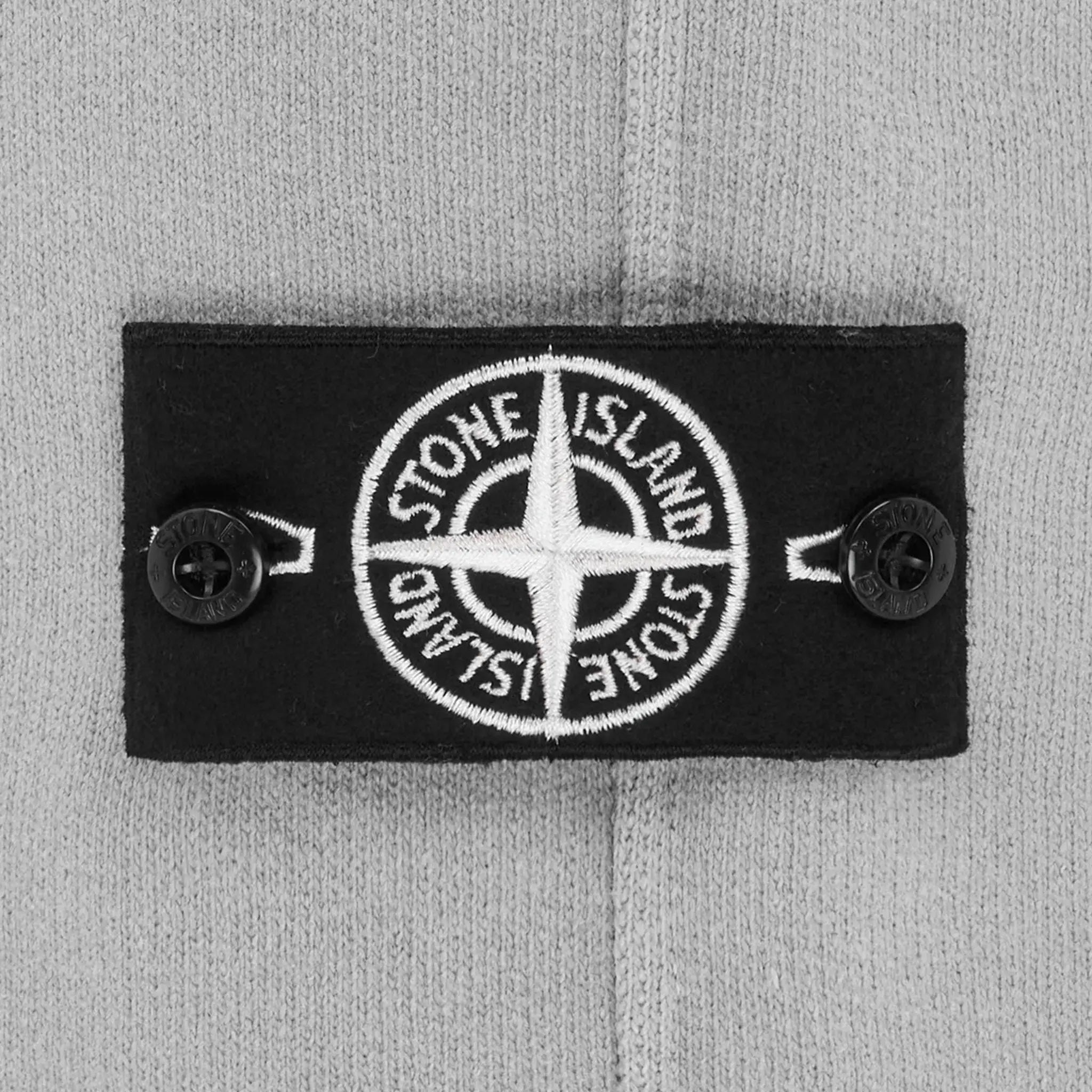 Logo view of Stone Island Cotton Loop Grey Shorts
