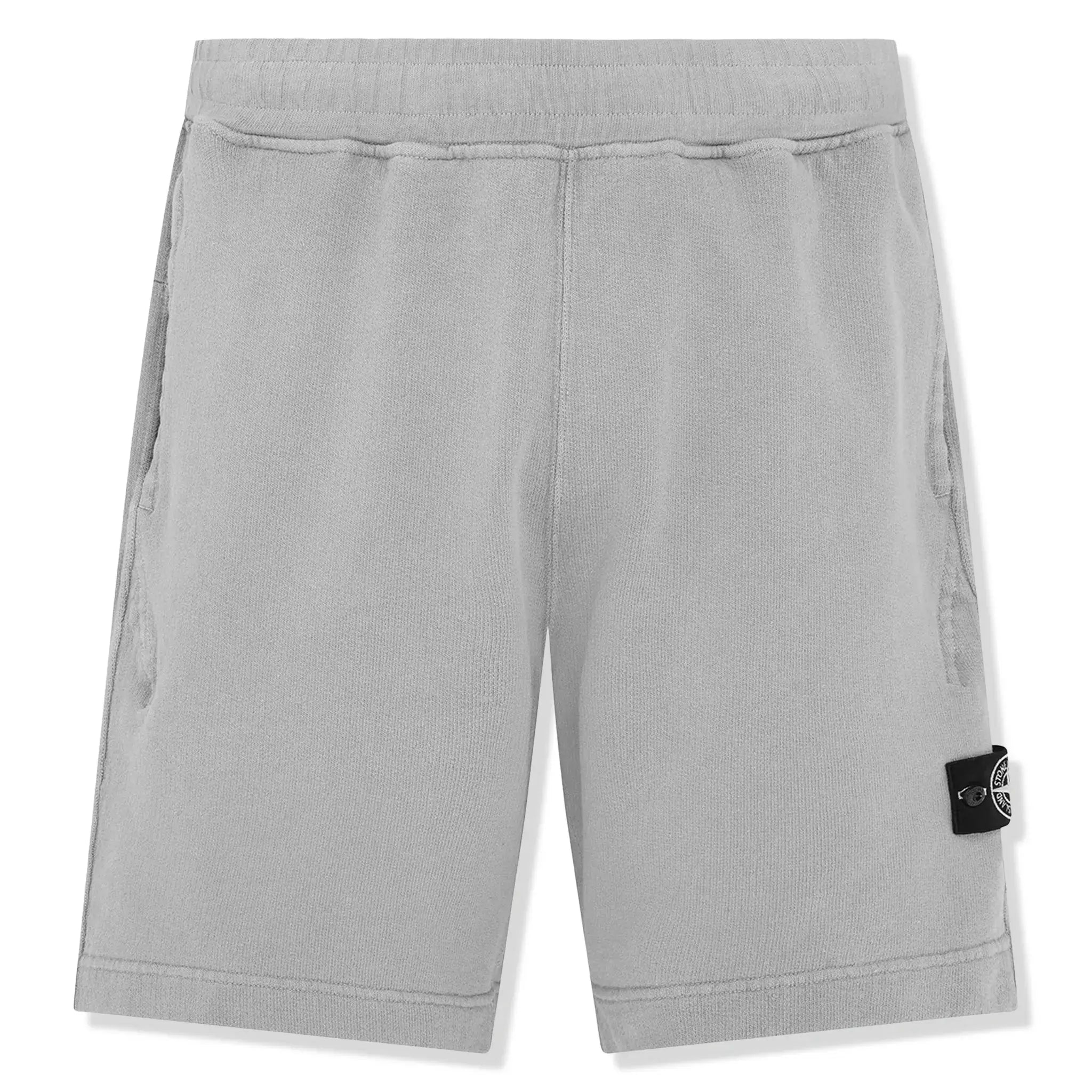 Front view of Stone Island Cotton Loop Grey Shorts