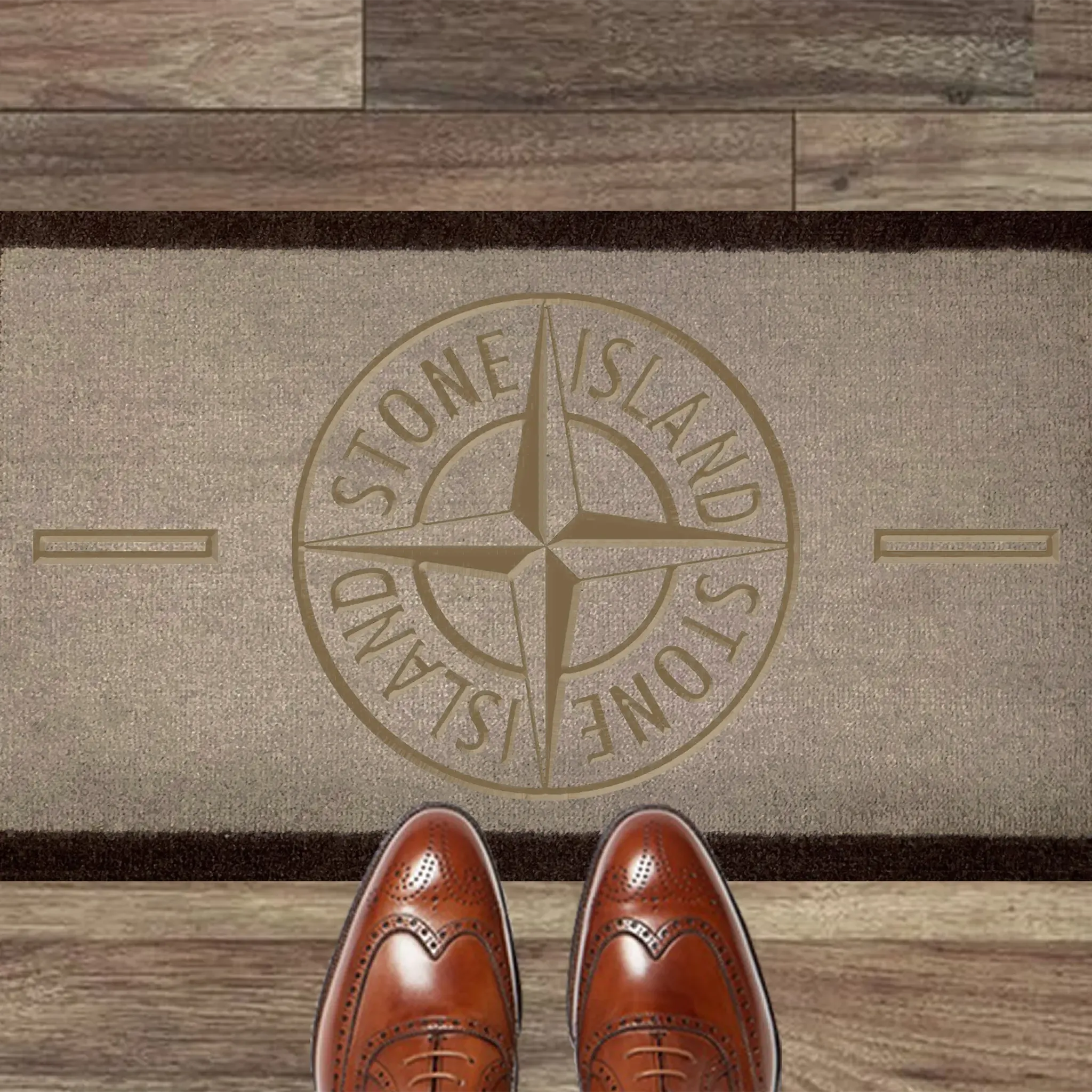 Detailed View of Stone Island Doormat Light Brown 70x40cm