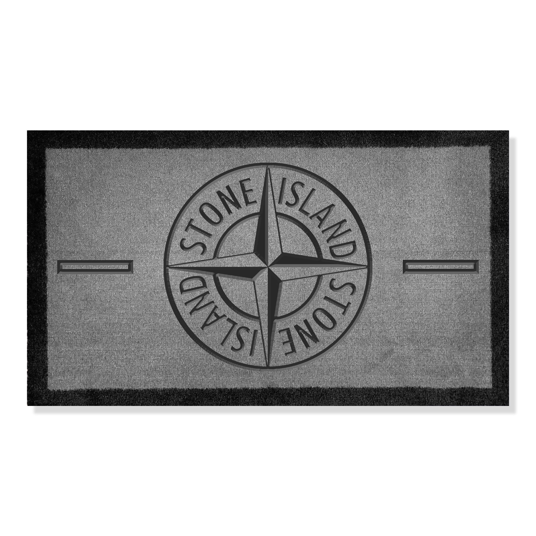 Front view of Stone Island Light Grey Doormat 70x40cm 