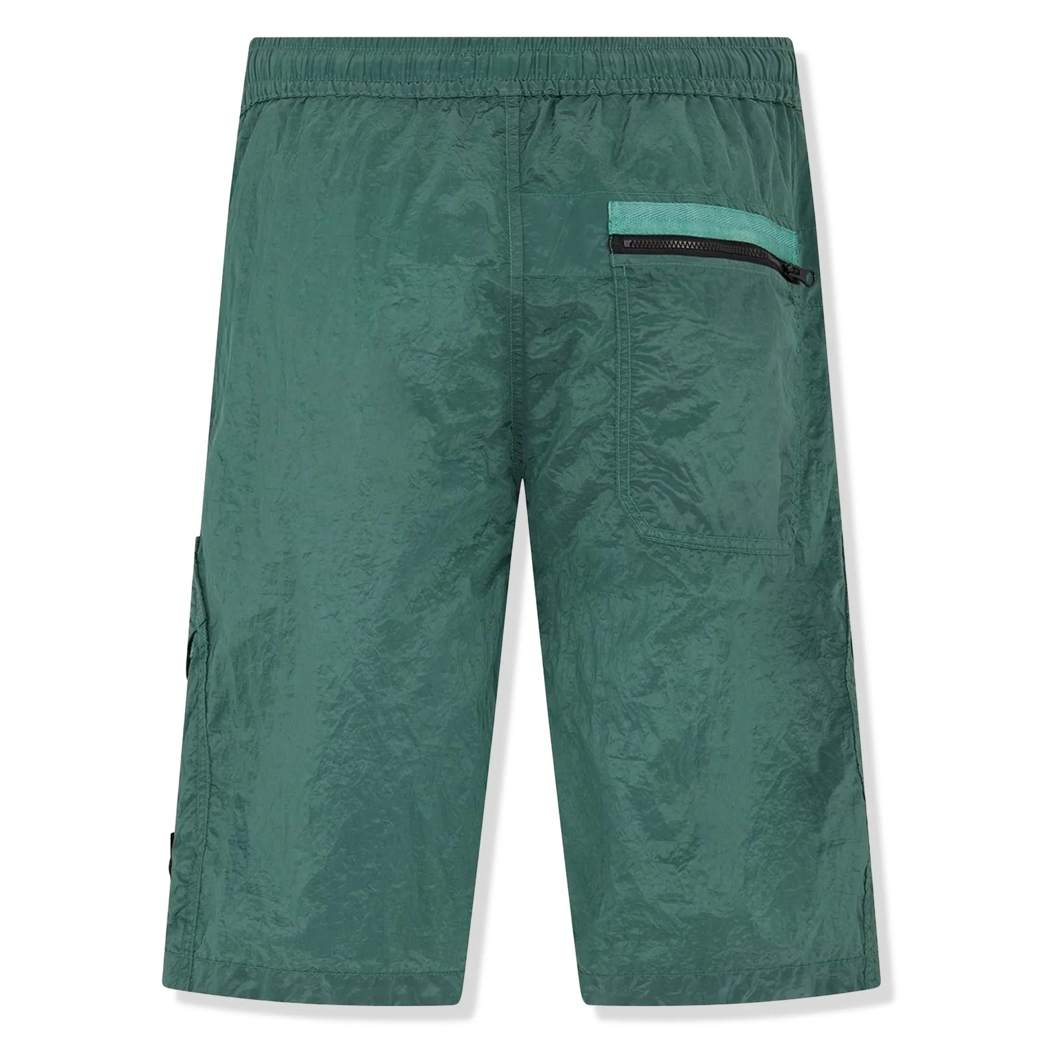 Back view of Stone Island Nylon Metal Dark Green Shorts
