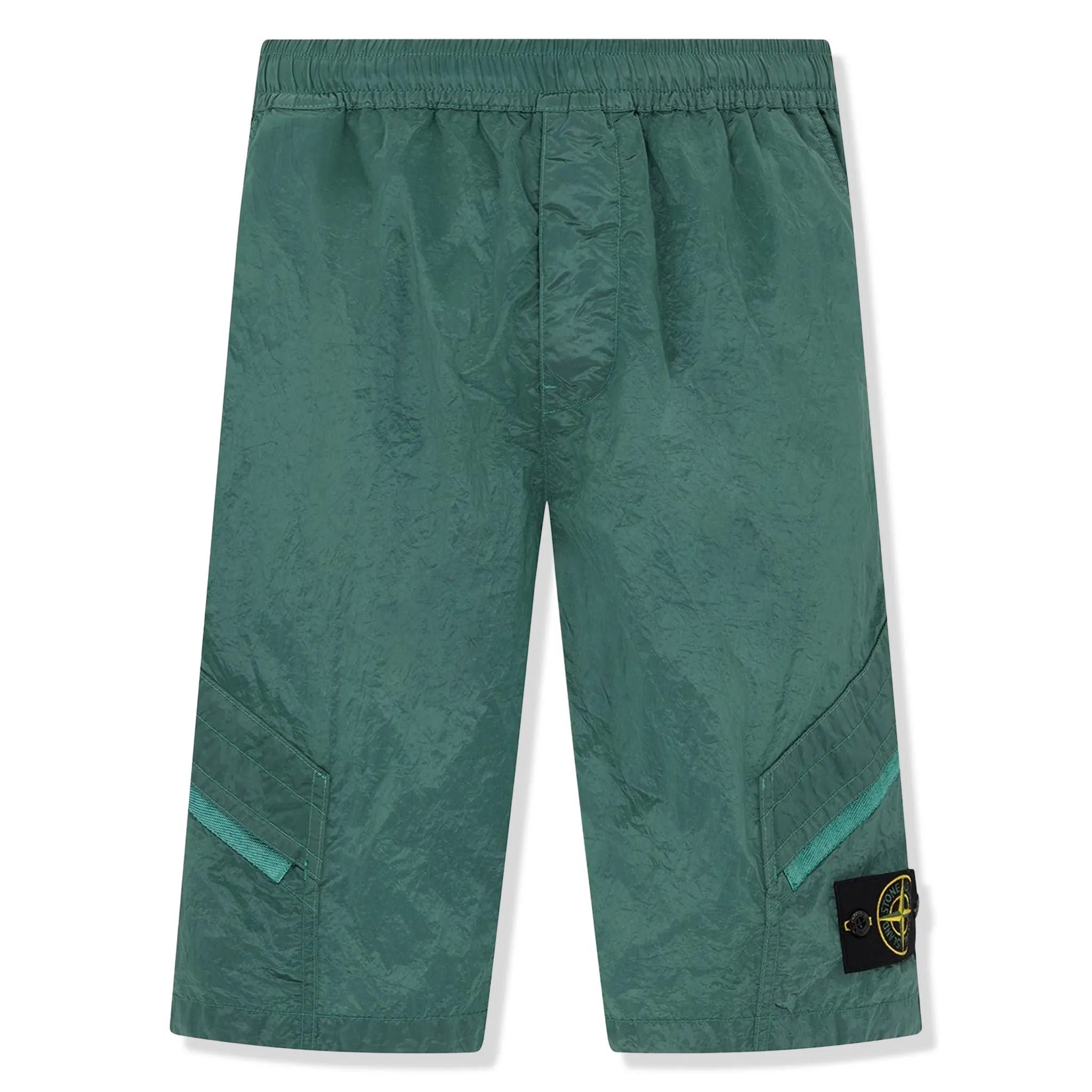 Front view of Stone Island Nylon Metal Dark Green Shorts