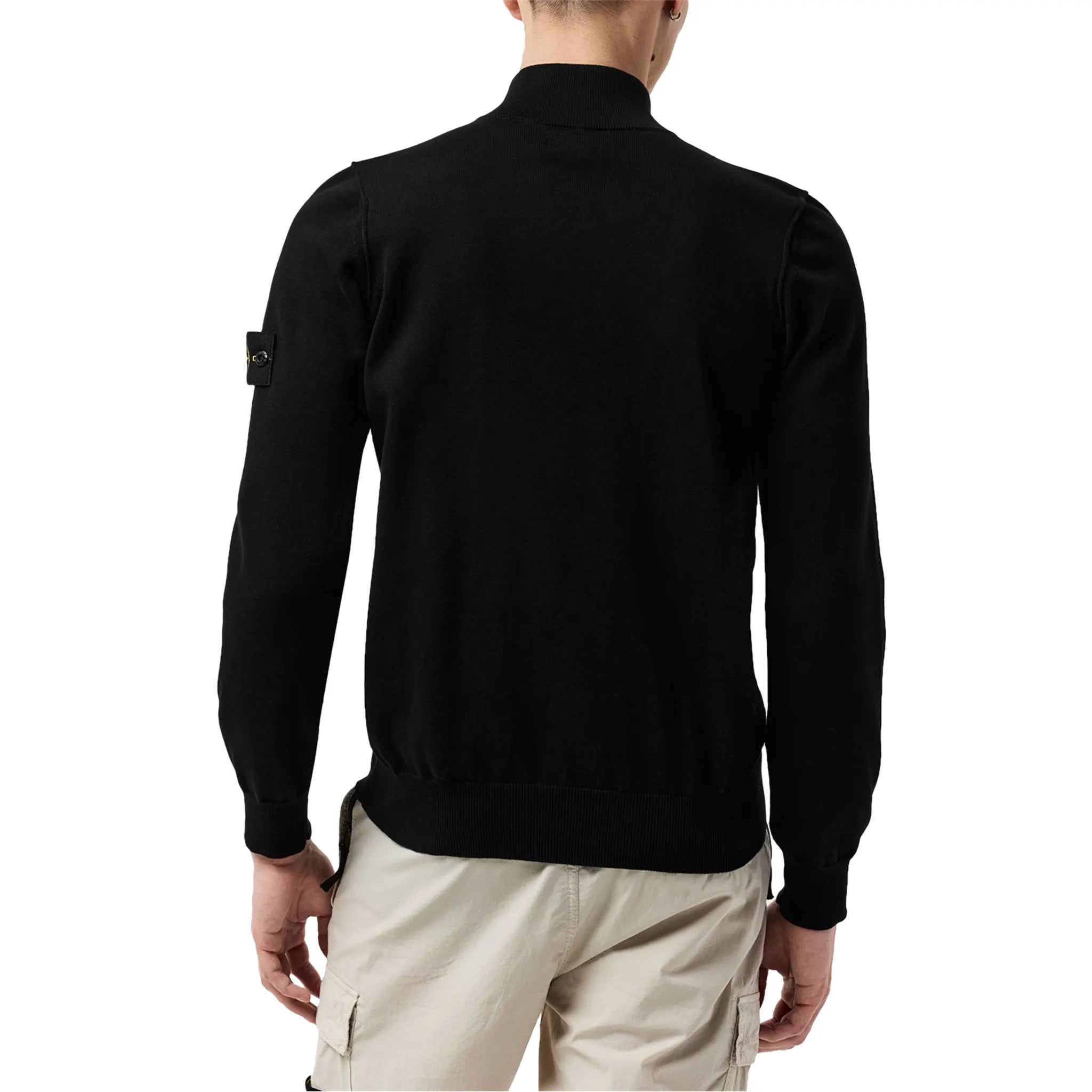 Stone Island Quarter Zip Black Knit Sweatshirt Stone Island Quarter Zip Black Knit Sweatshirt