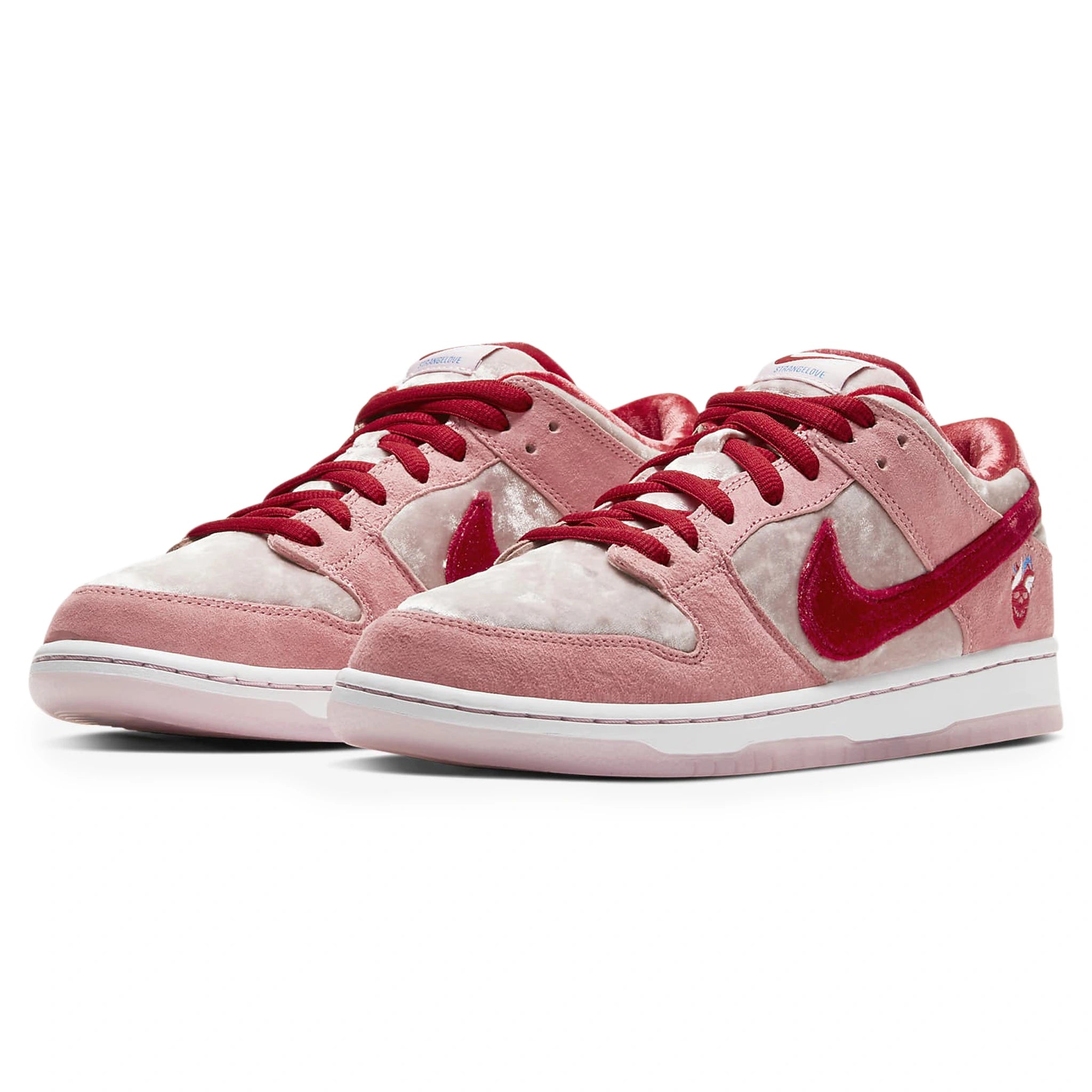 Front side view of StrangeLove X Nike SB Dunk Low Valentine's Day CT2552-800