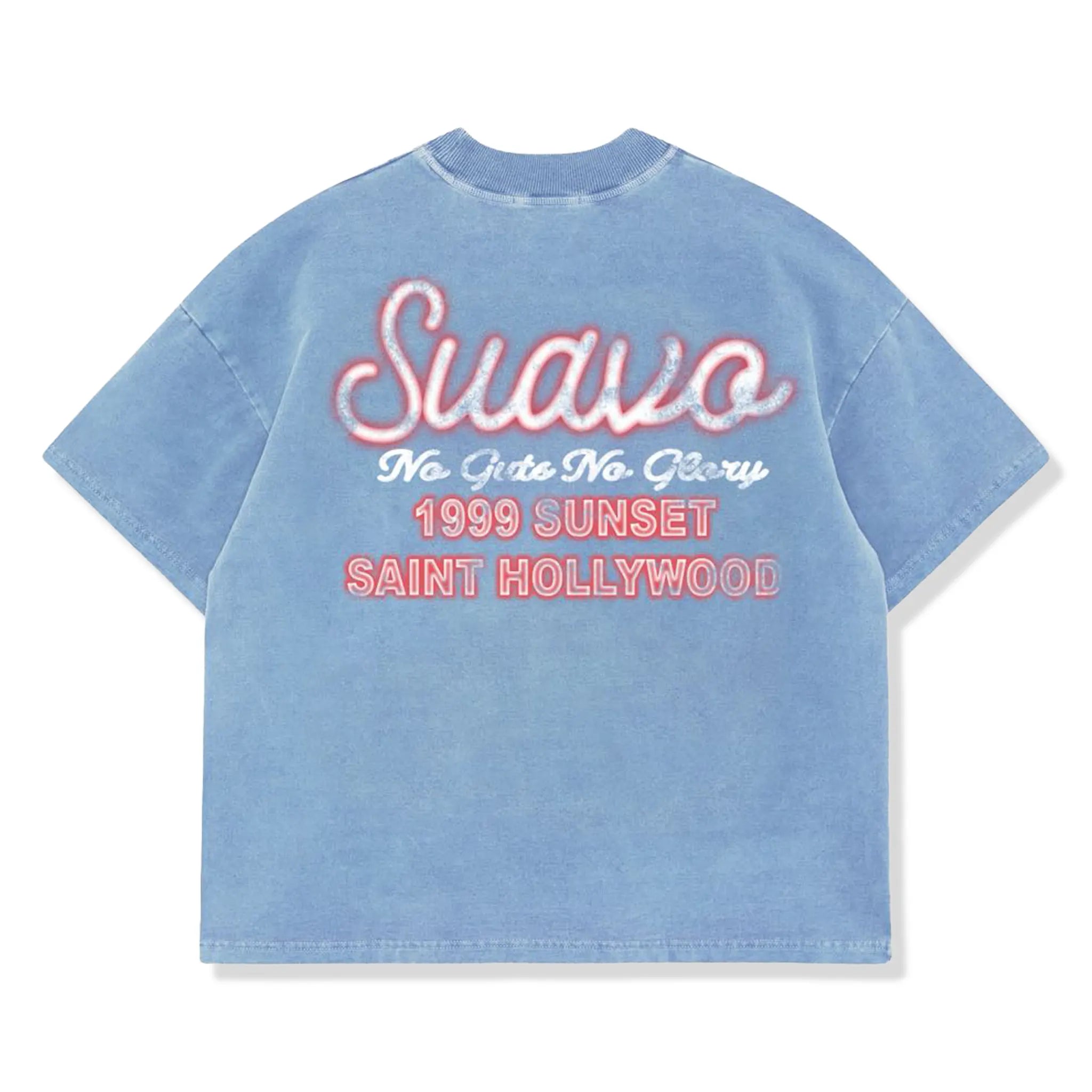 Back View of Suavo London 99 Sunset Sky Blue T-Shirt