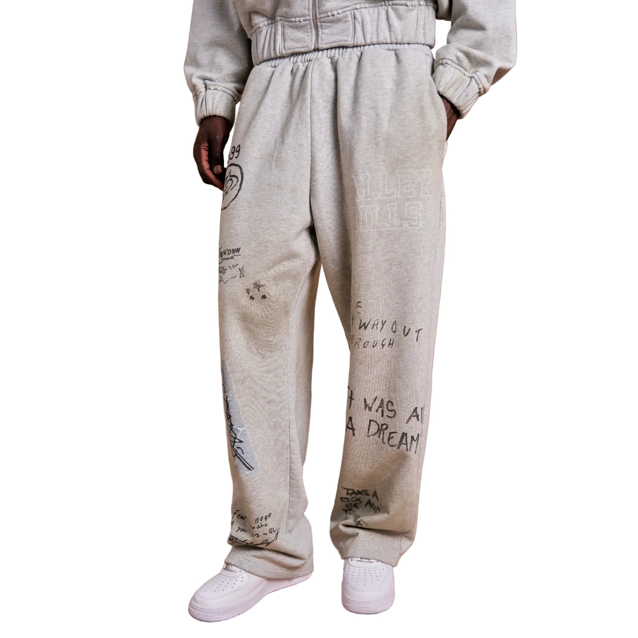 Front View of Suavo London Valley Hills Grey Sweatpants