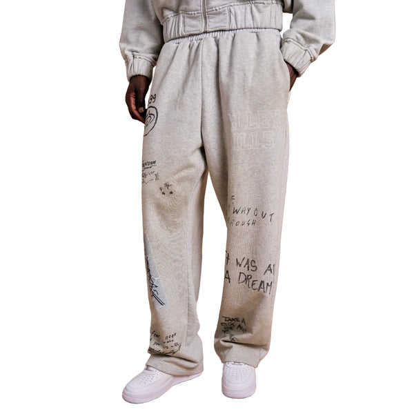 Front View of Suavo London Valley Hills Grey Sweatpants