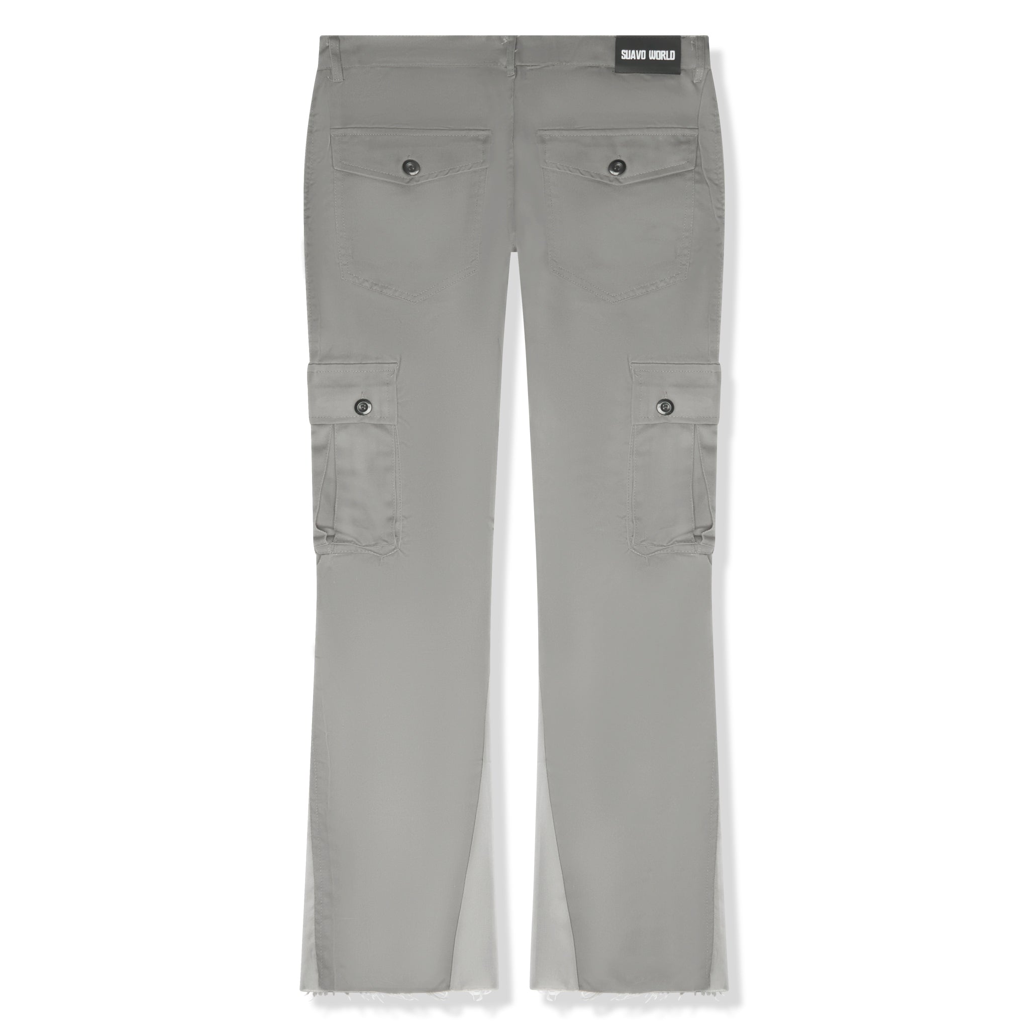 Back view of Suavo World Cargo Flare Trousers Grey