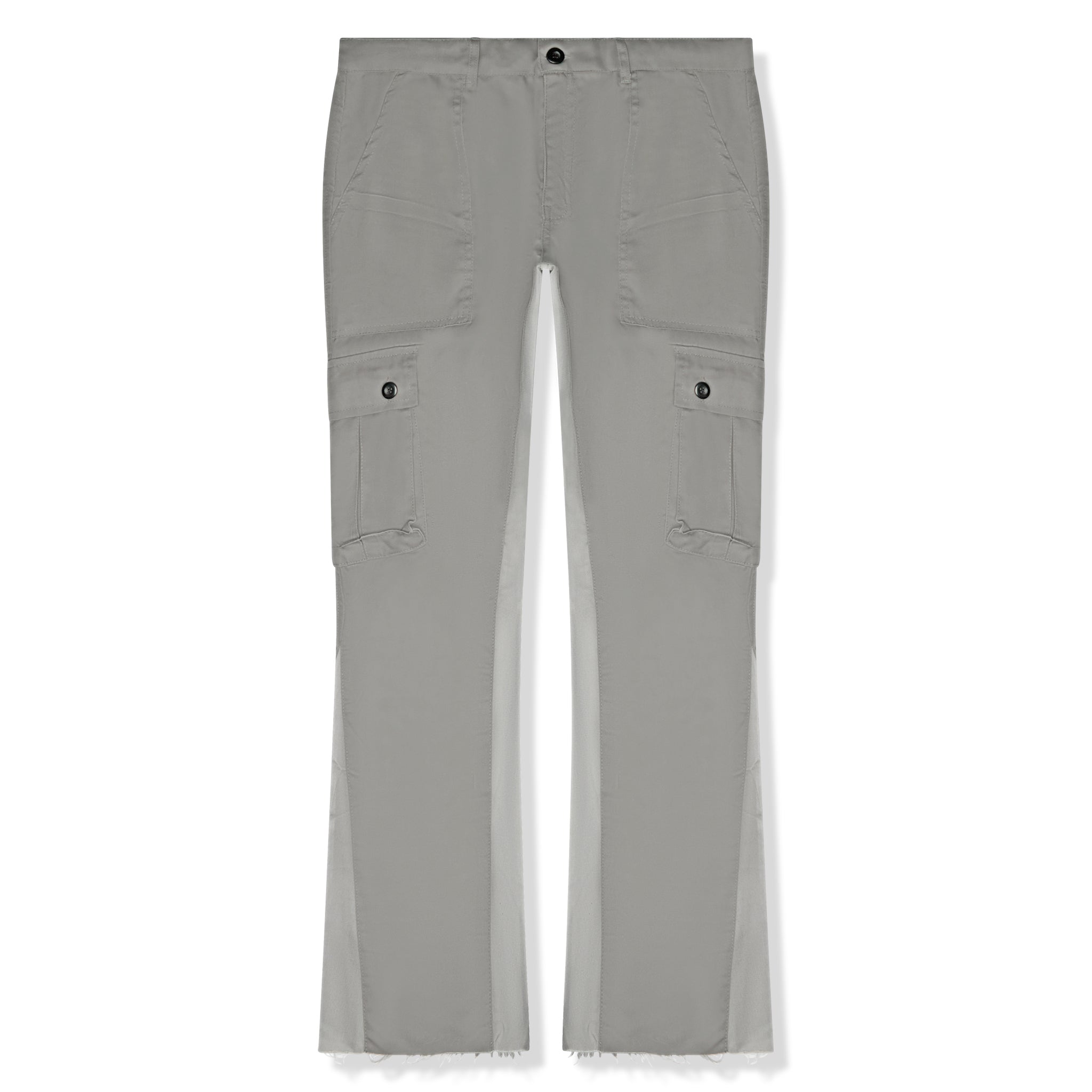 Front view of Suavo World Cargo Flare Trousers Grey 
