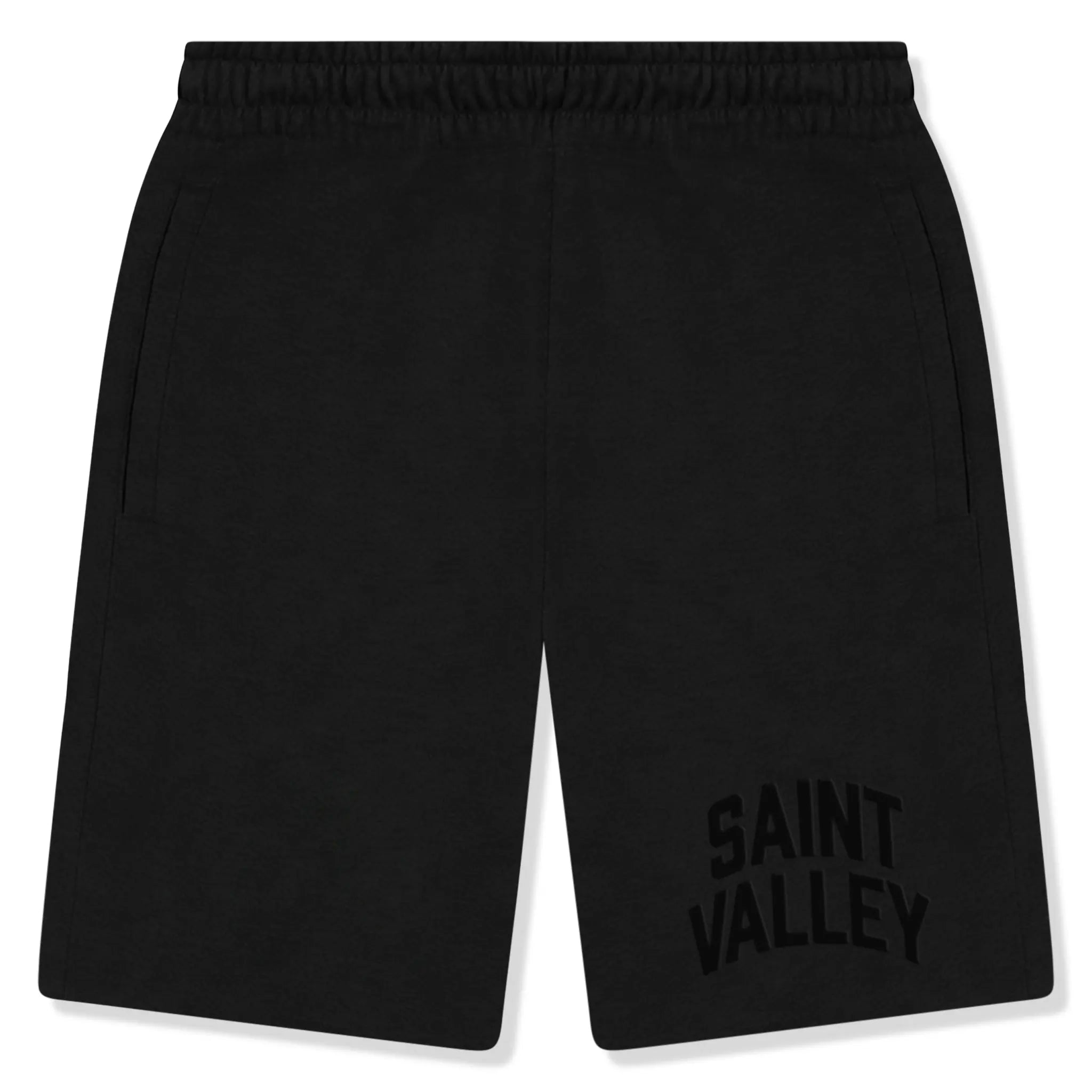 Front View of Suavo World Essentials Black Shorts
