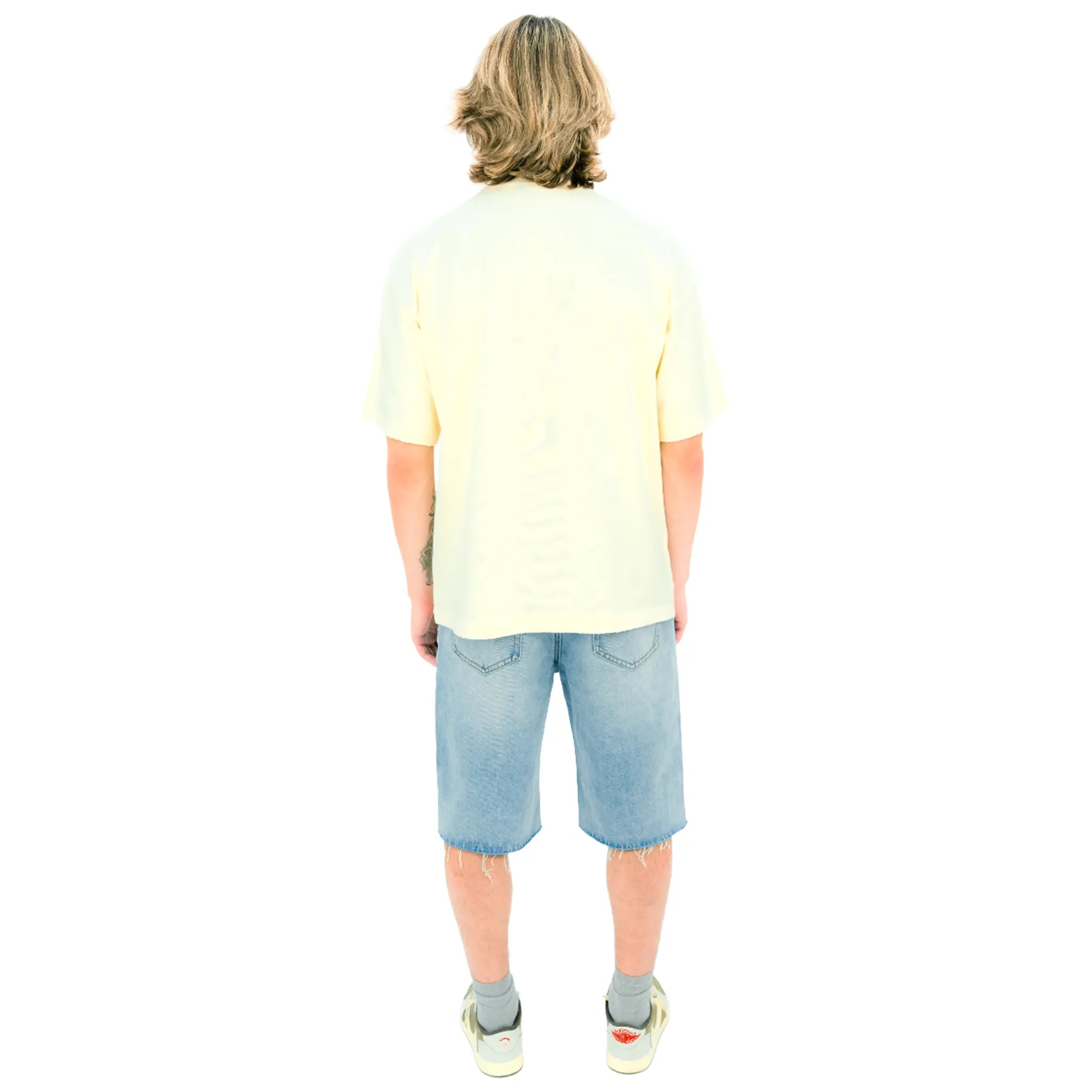 Back View of Suavo World Stud Denim Blue Shorts