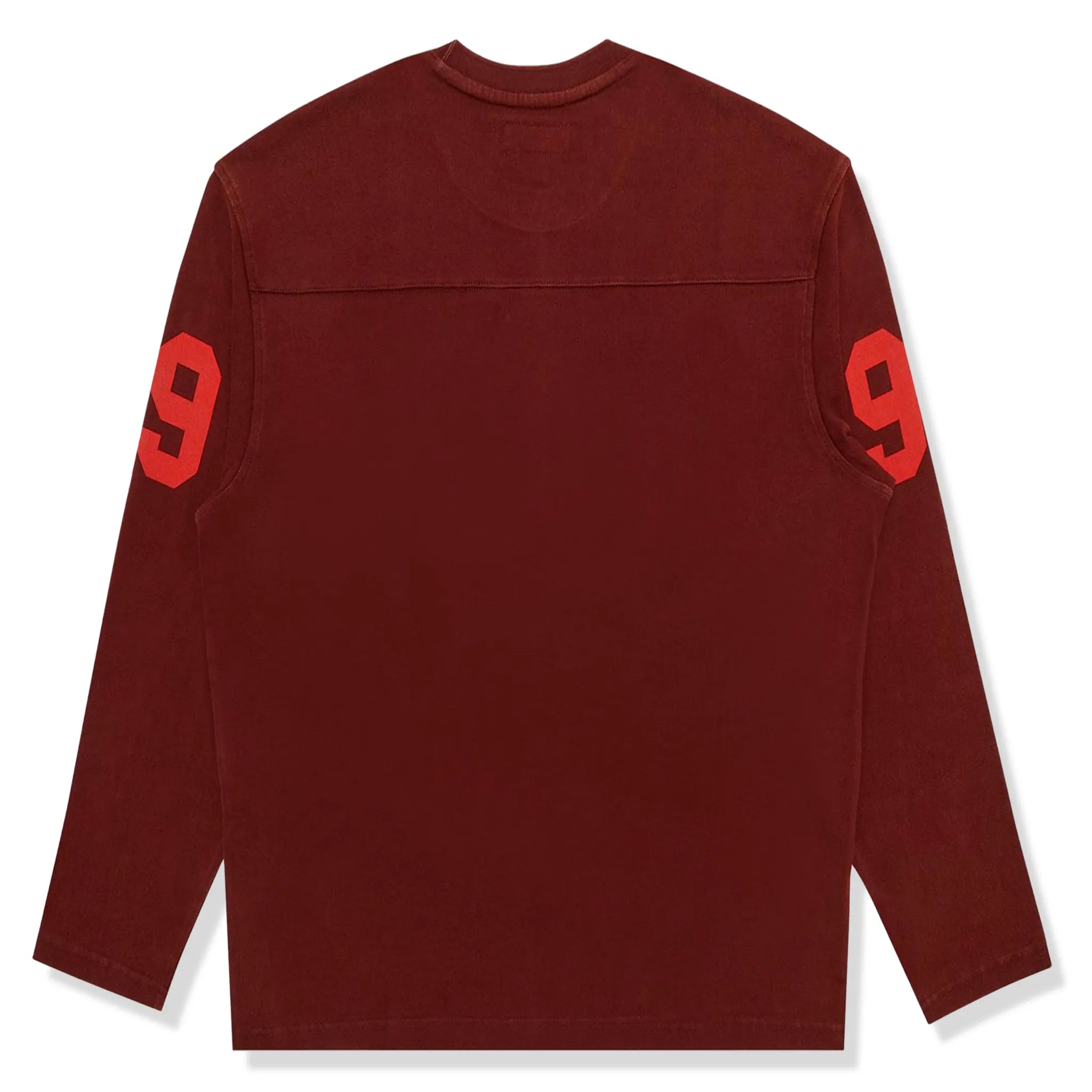Back view of Supreme 99 L/S Maroon Football T Shirt