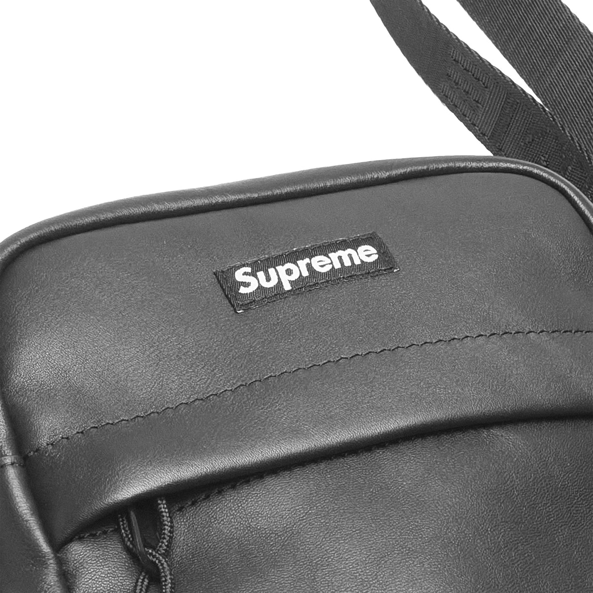 Supreme Black Leather Shoulder Bag FW24 FW24B44 BLACK