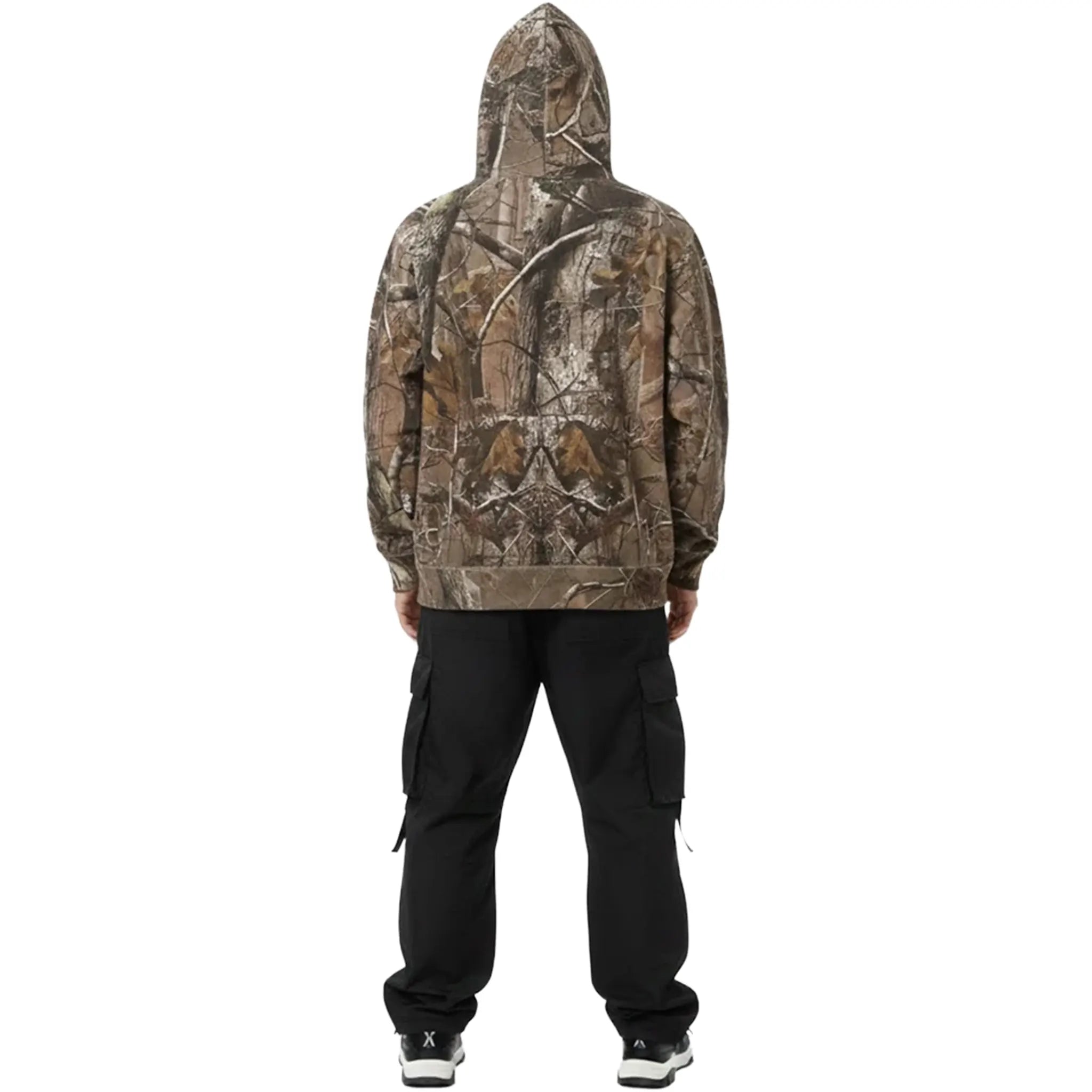 Model Back View of Supreme Box Logo Realtree AP Camo Hoodie (FW25) FW25SW14-REALTREE AP CAMO