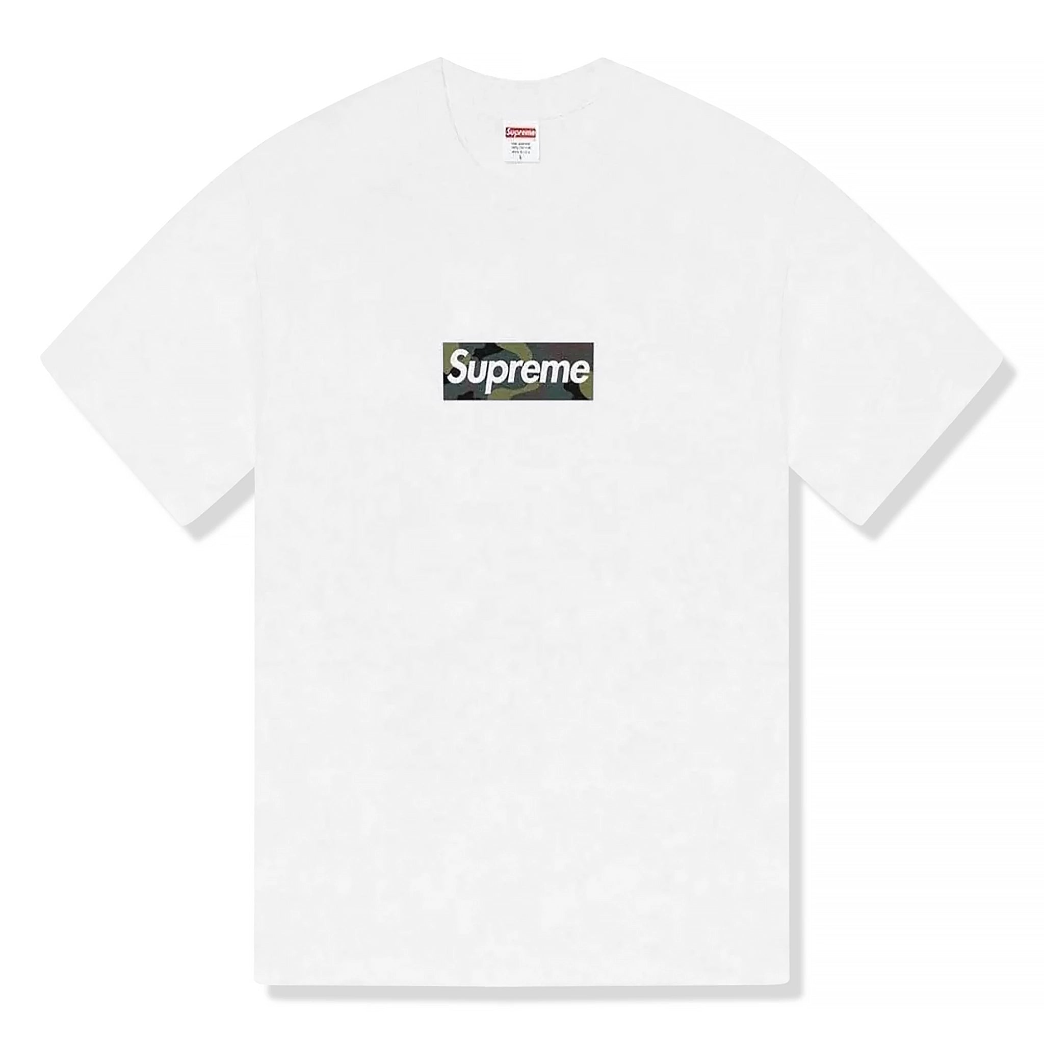 Supreme Camo Box Logo White T Shirt FW23 Crepslocker
