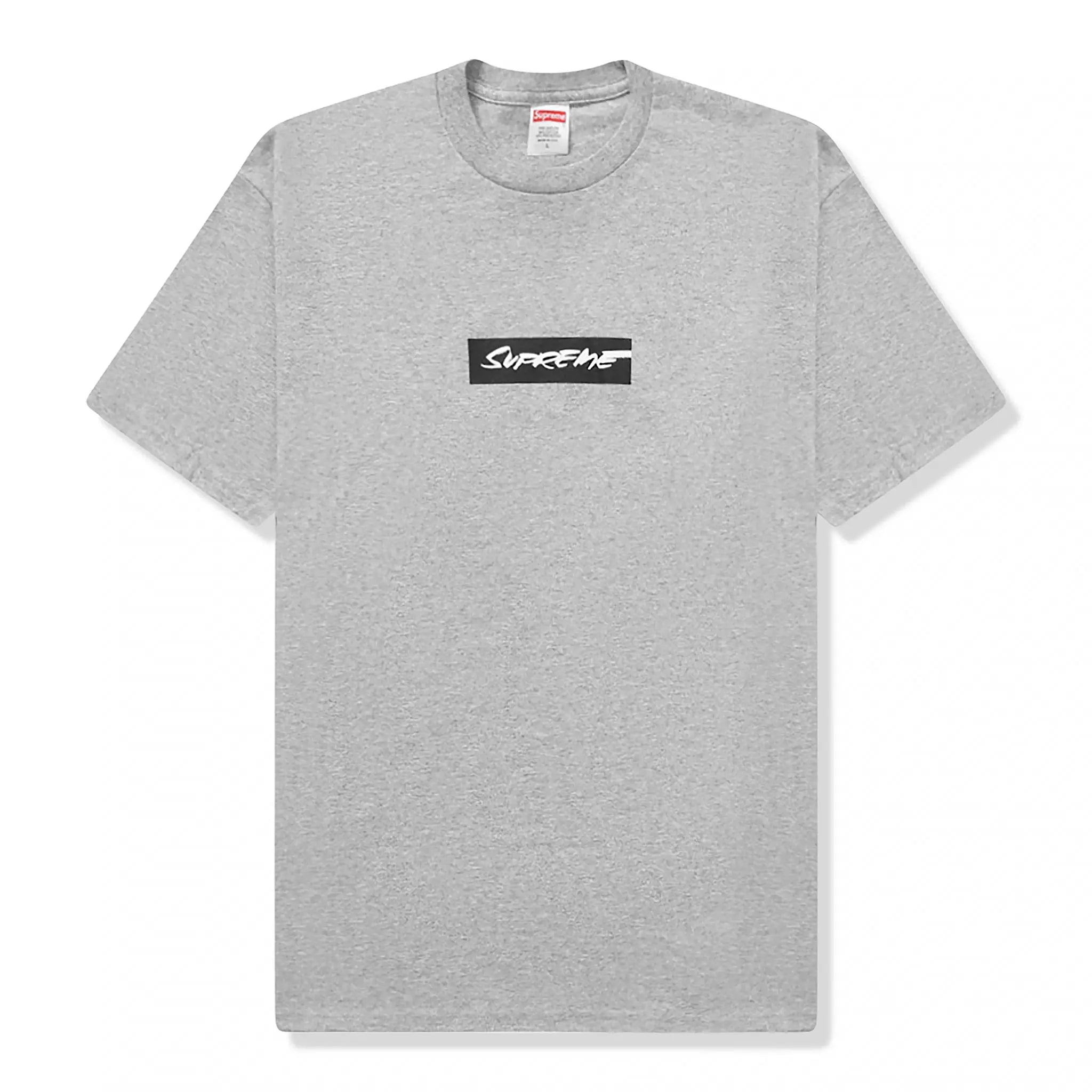 Front view of Supreme Futura Box Logo Grey T Shirt