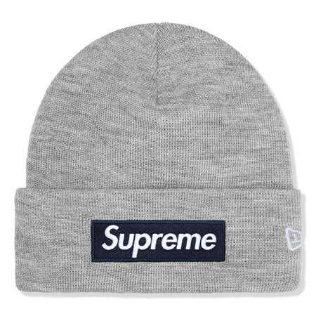 Supreme New Era Box Logo Heather Grey Beanie (FW25) | FW25BN5