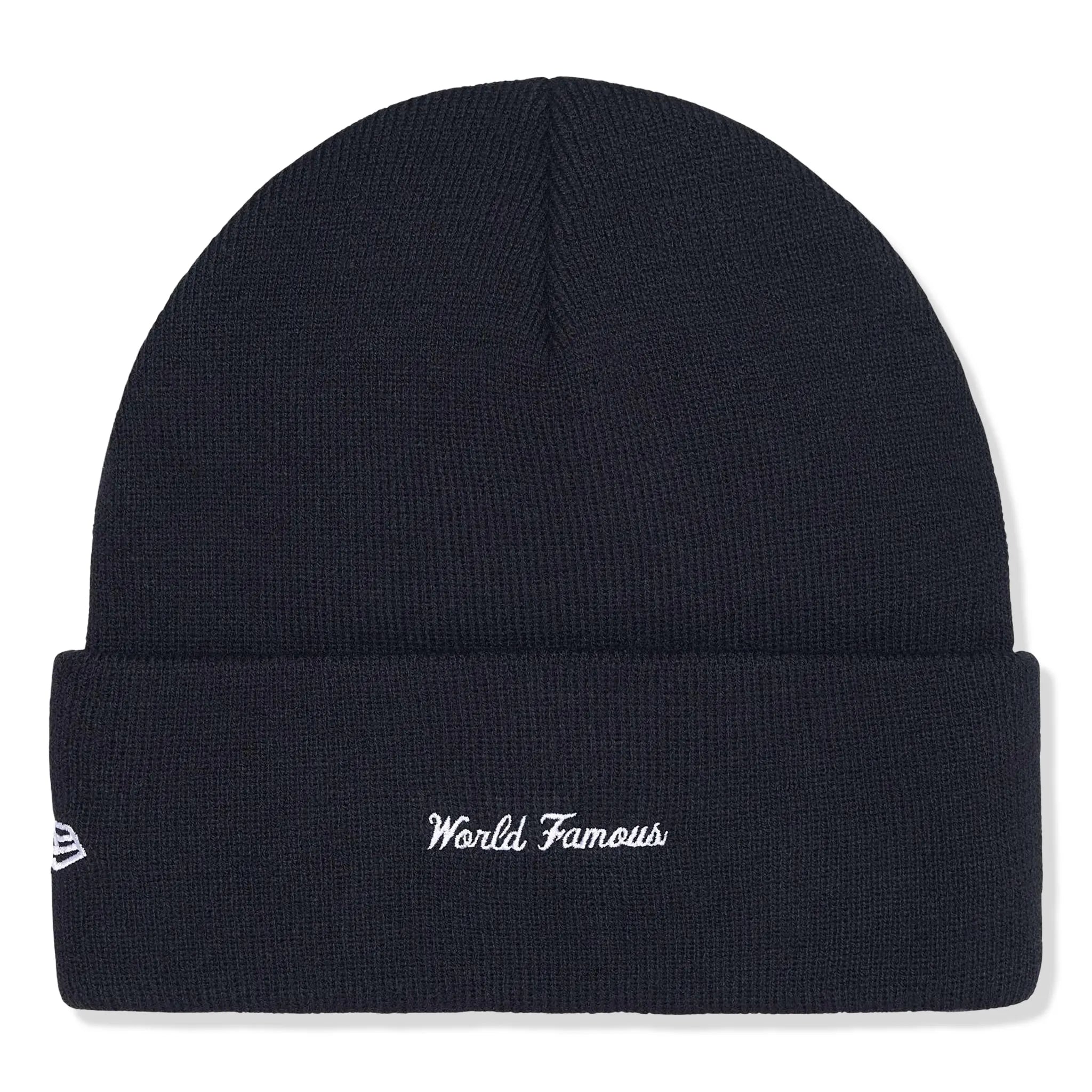 Back View of Supreme New Era Box Logo Navy Beanie (FW25) FW25BN5-NAVY