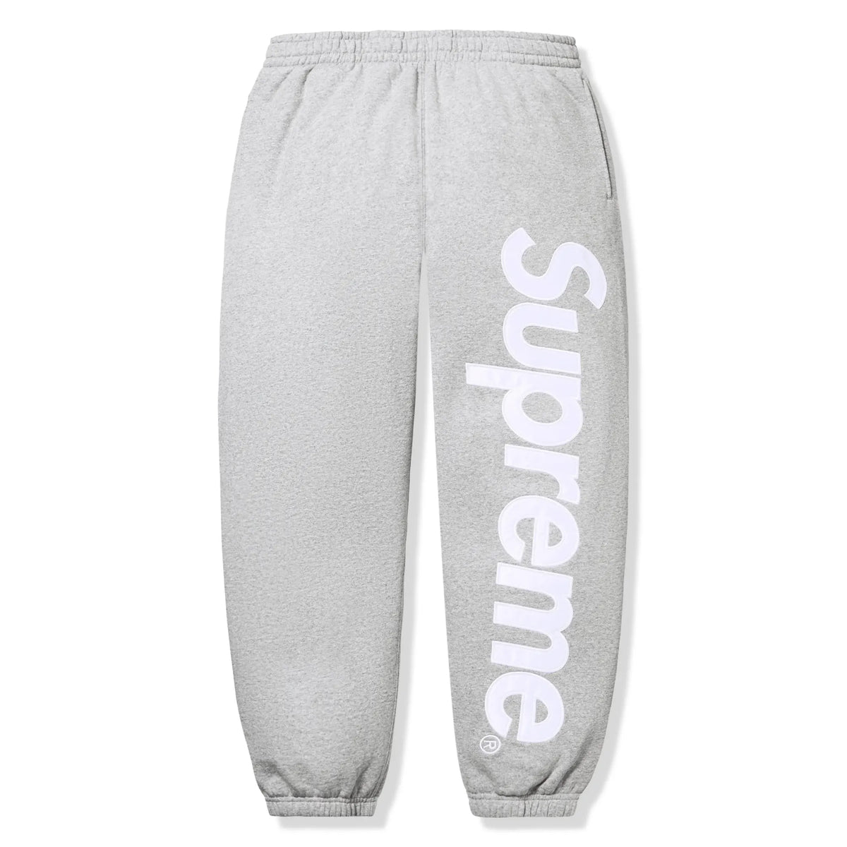 Supreme Satin Applique Heather Grey Hoodie & Sweatpants (FW25