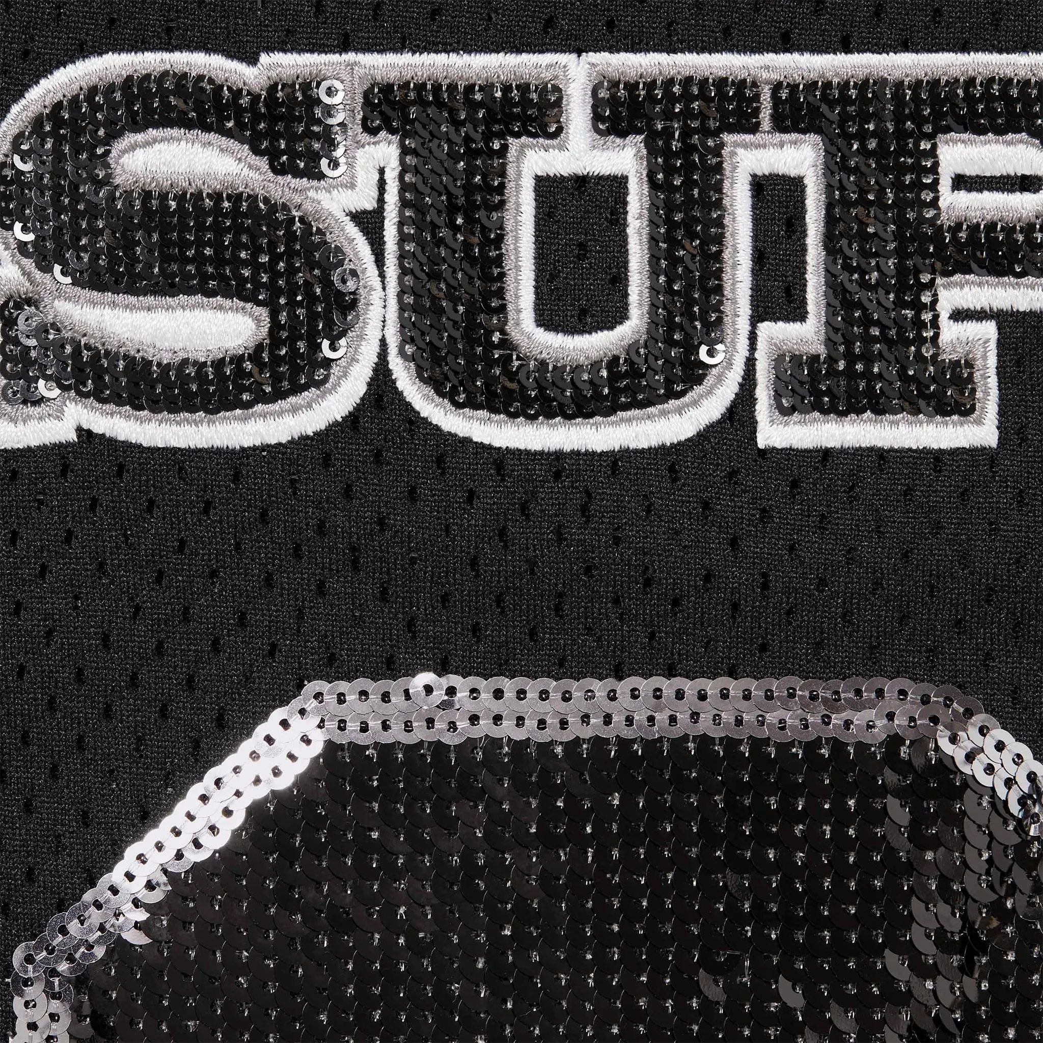 Supreme Sequin Black Football Jersey (FW25) | FW25KN22-BLACK