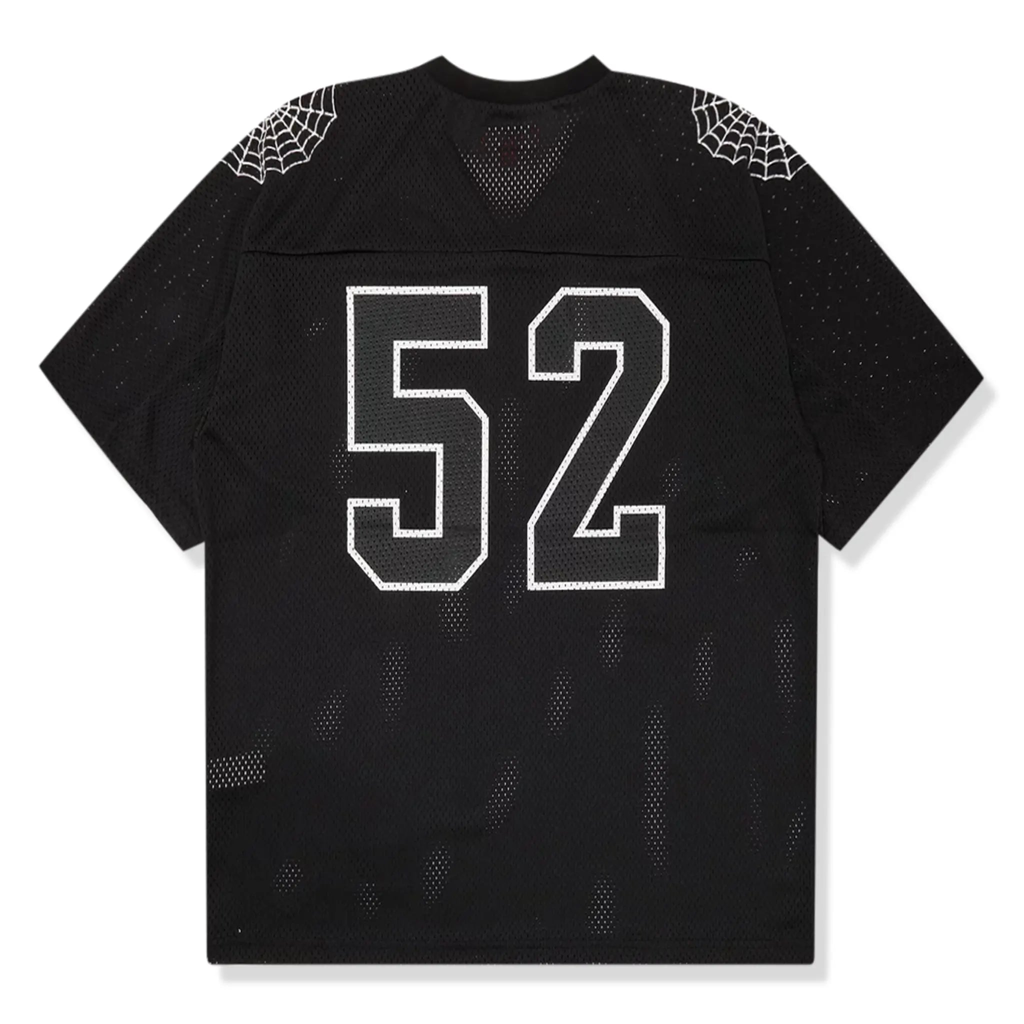 Back view of Supreme Spiderweb Black Football Jersey SS24KN63 BLACK