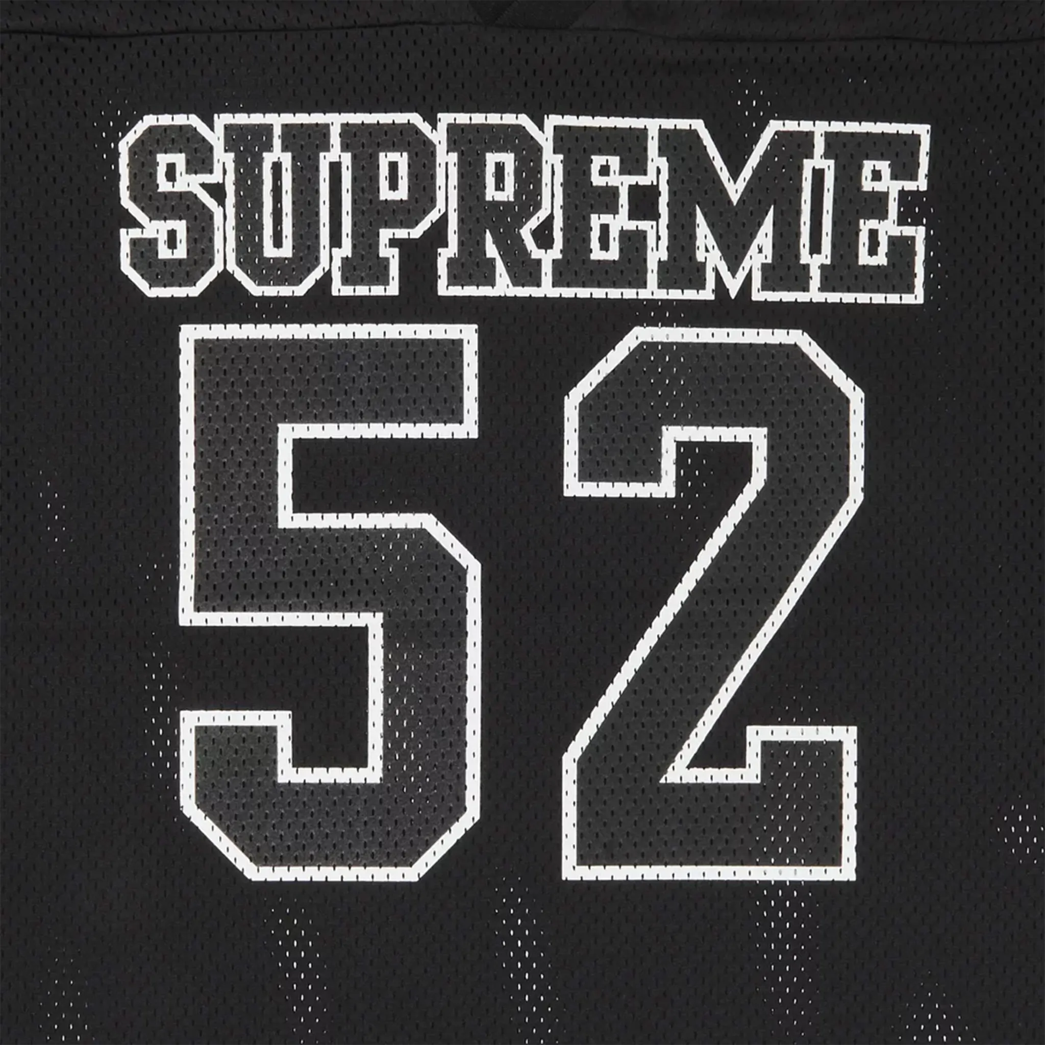 Detail view of Supreme Spiderweb Black Football Jersey SS24KN63 BLACK