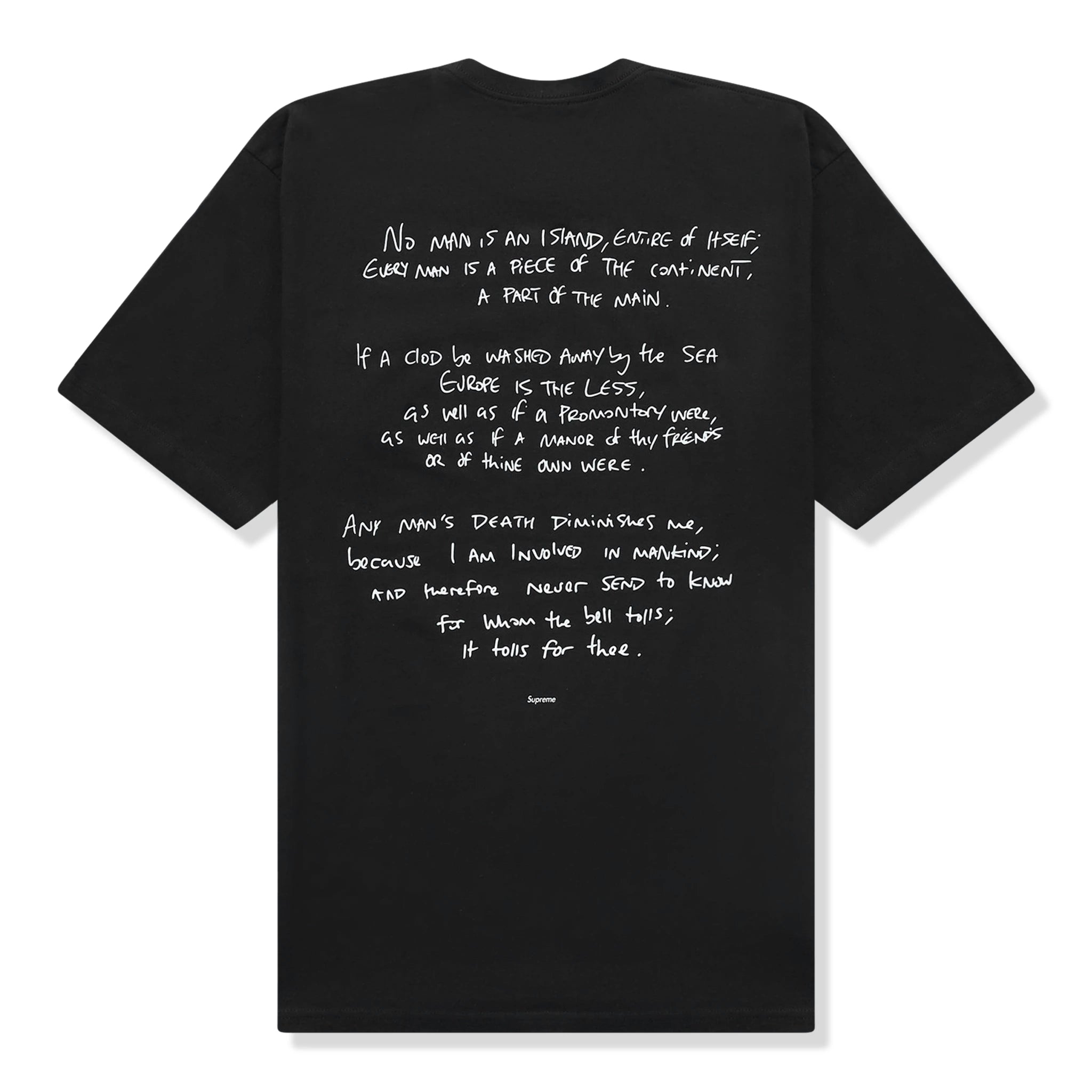 Back view of Supreme x Corteiz Rules The World Black T Shirt
