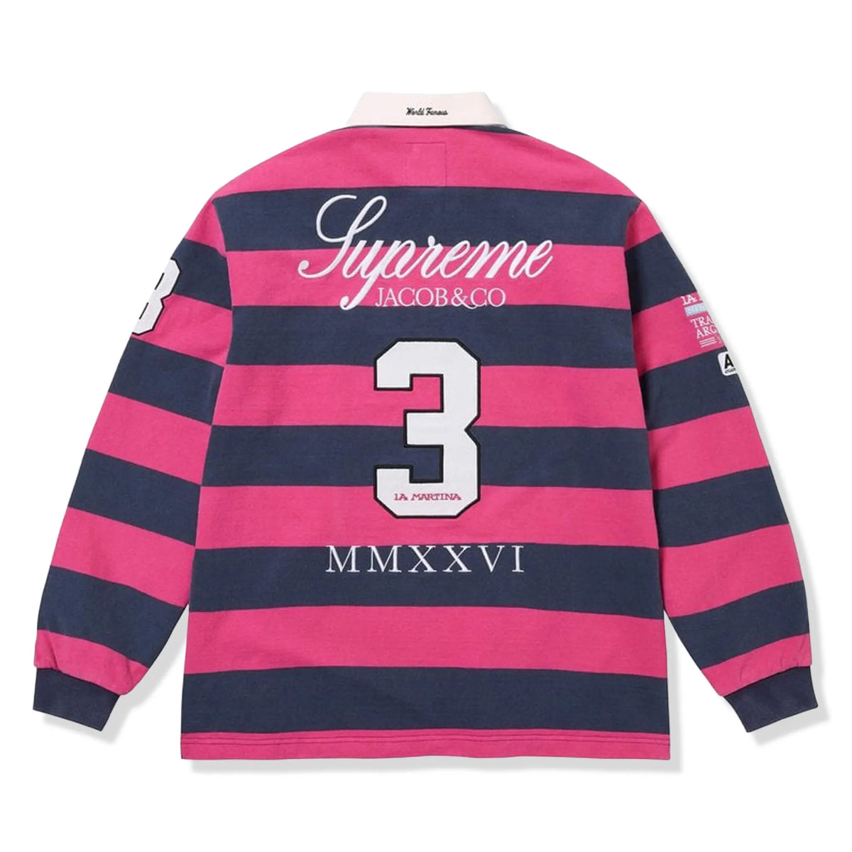 Supreme x Jacob & Co. La Martina Rugby Pink Polo Shirt| Crepslocker |