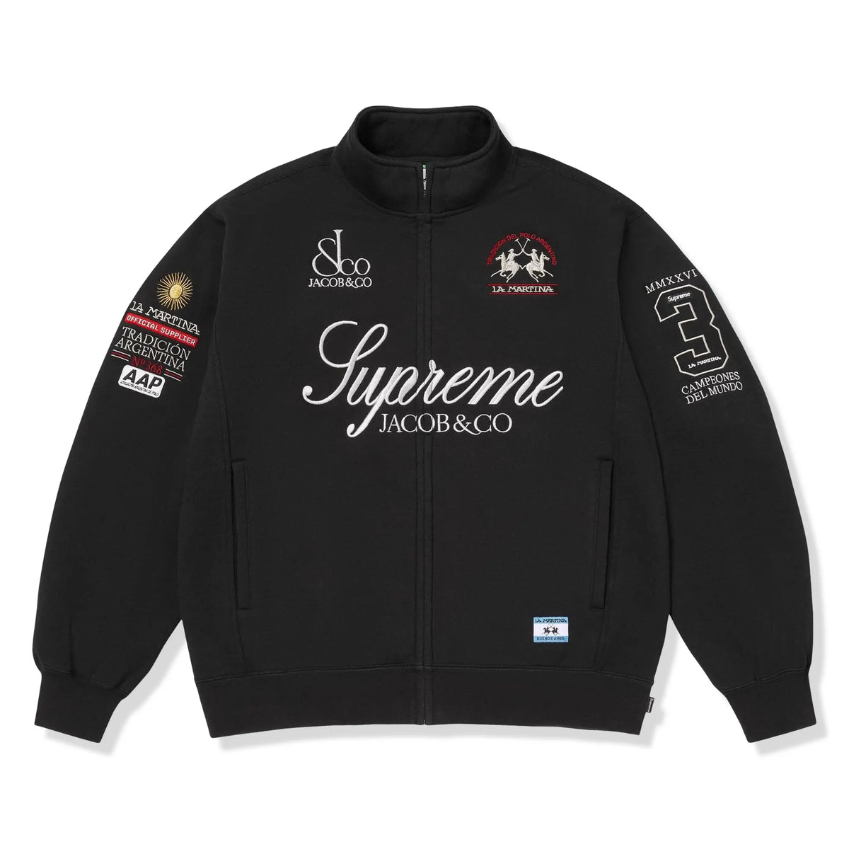 Supreme x La Martina x Jacob & Co. Black Zip-Up Sweatshirt 