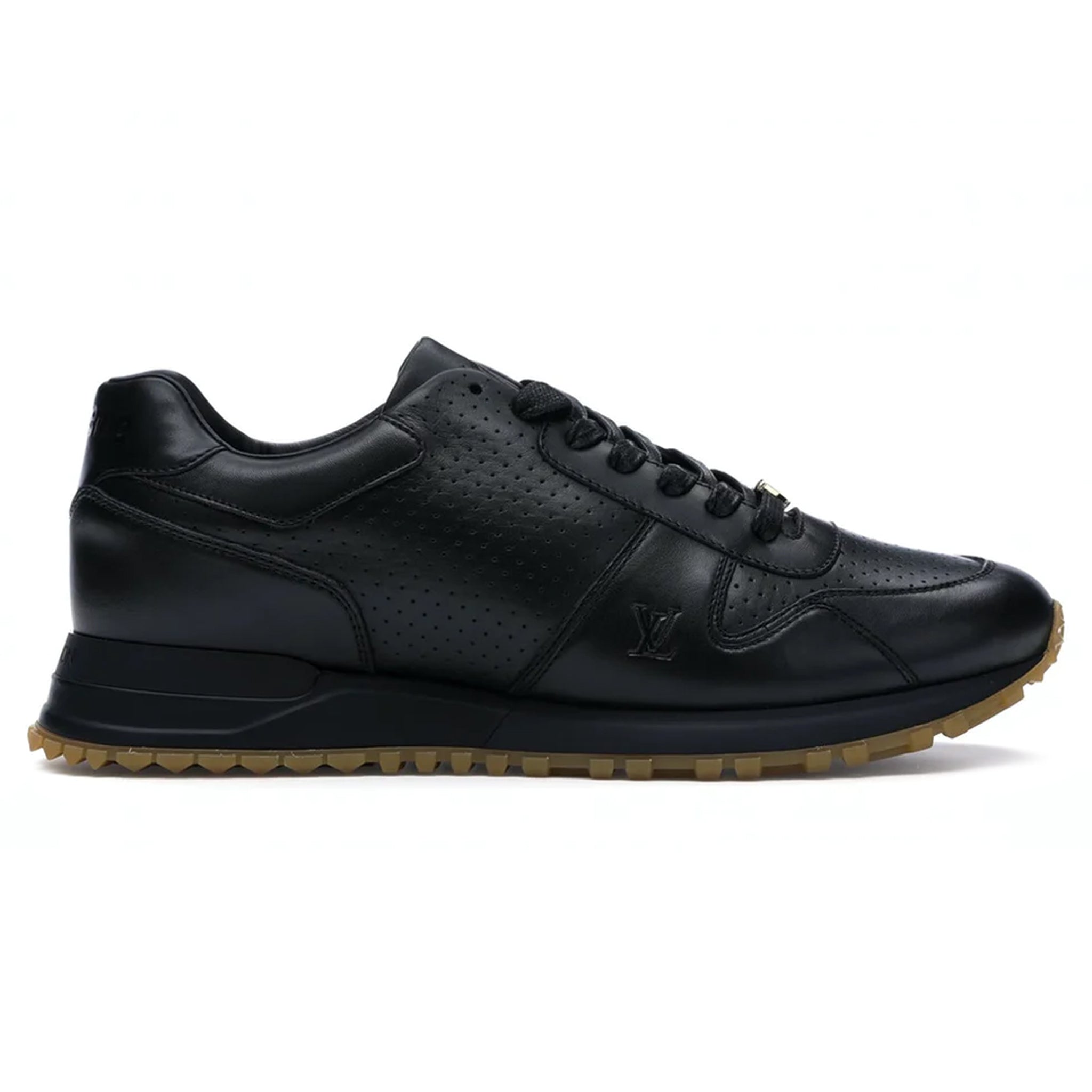 Side view of Supreme x Louis Vuitton Black Run Away Sneaker -1A3EPE