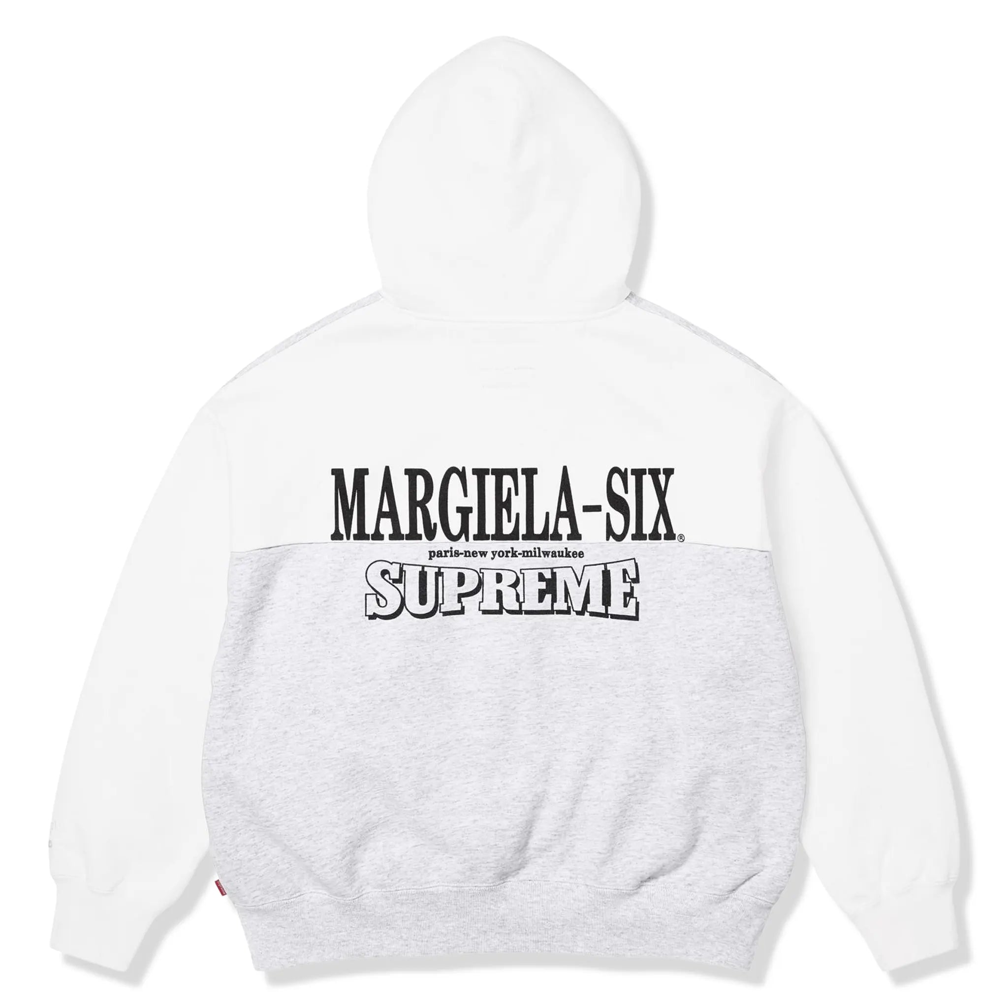 Back View of Supreme x MM6 Maison Margiela Eagle Ash Grey Zip-Up Hoodie