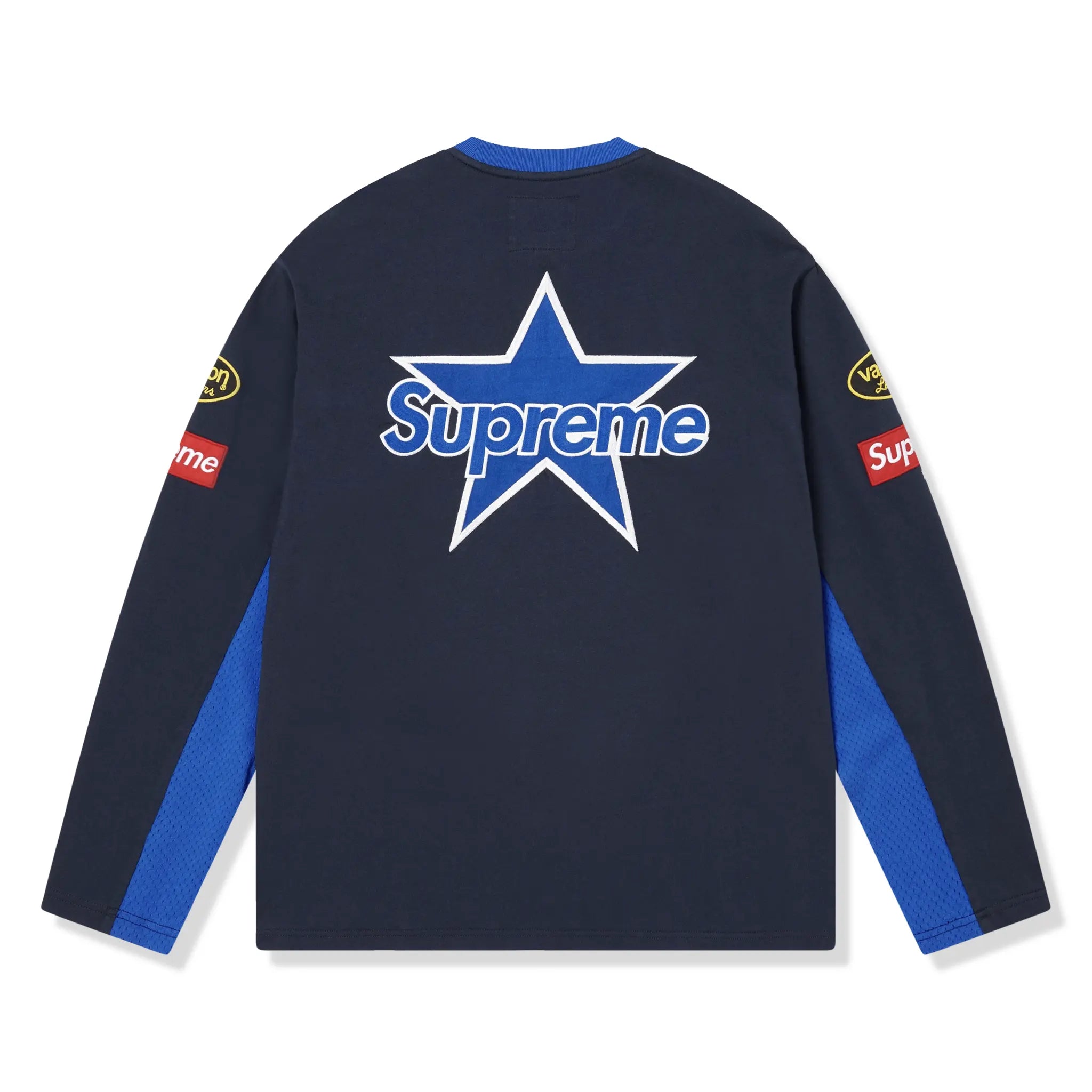 Back View of Supreme x Vanson L/S Navy Top