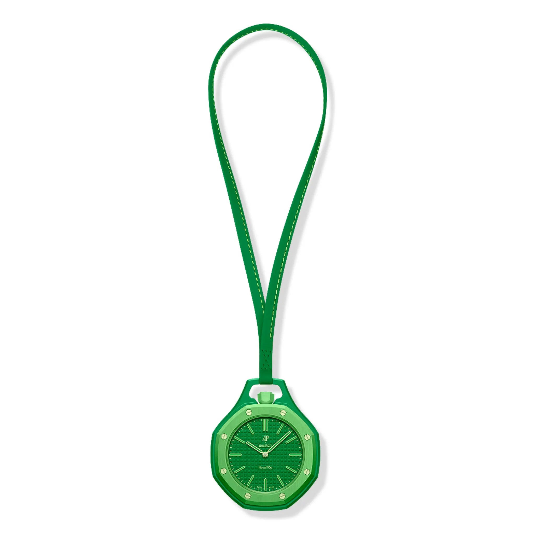 Front View of Swatch x Audemars Piguet Royal Pop Green Eight SSX03G100N