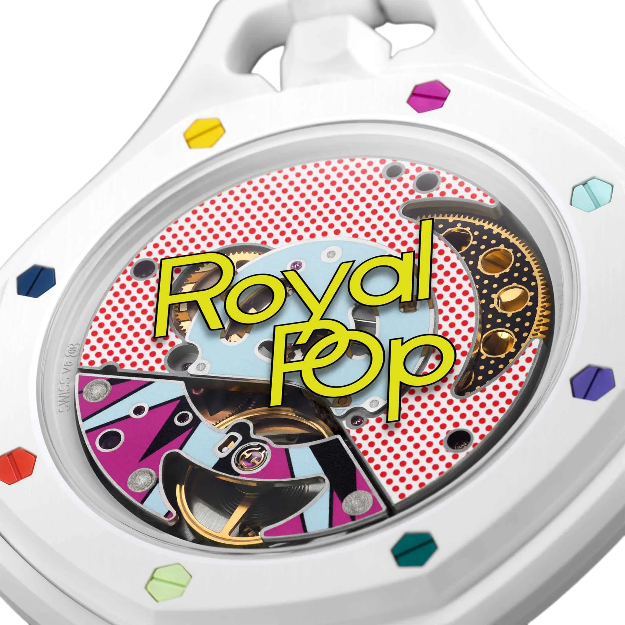 Detailed View of Swatch x Audemars Piguet Royal Pop Huit Blanc SSX03W100N