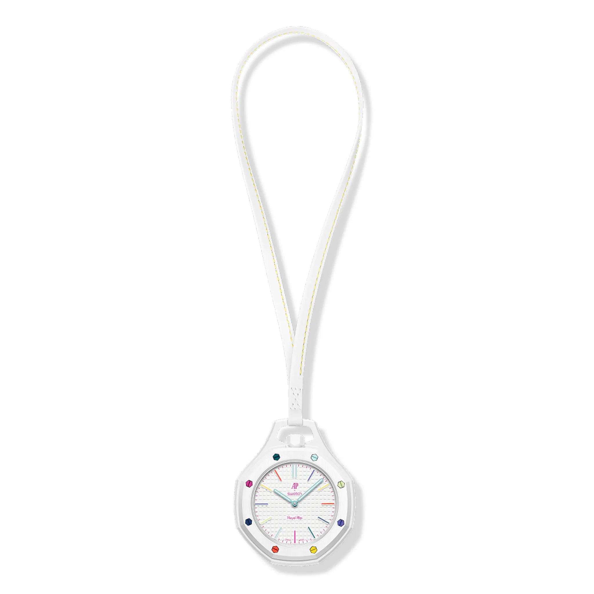 Front View of Swatch x Audemars Piguet Royal Pop Huit Blanc SSX03W100N