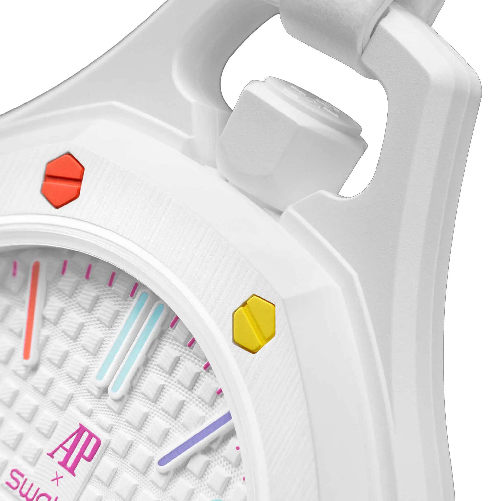 Detailed View of Swatch x Audemars Piguet Royal Pop Huit Blanc SSX03W100N