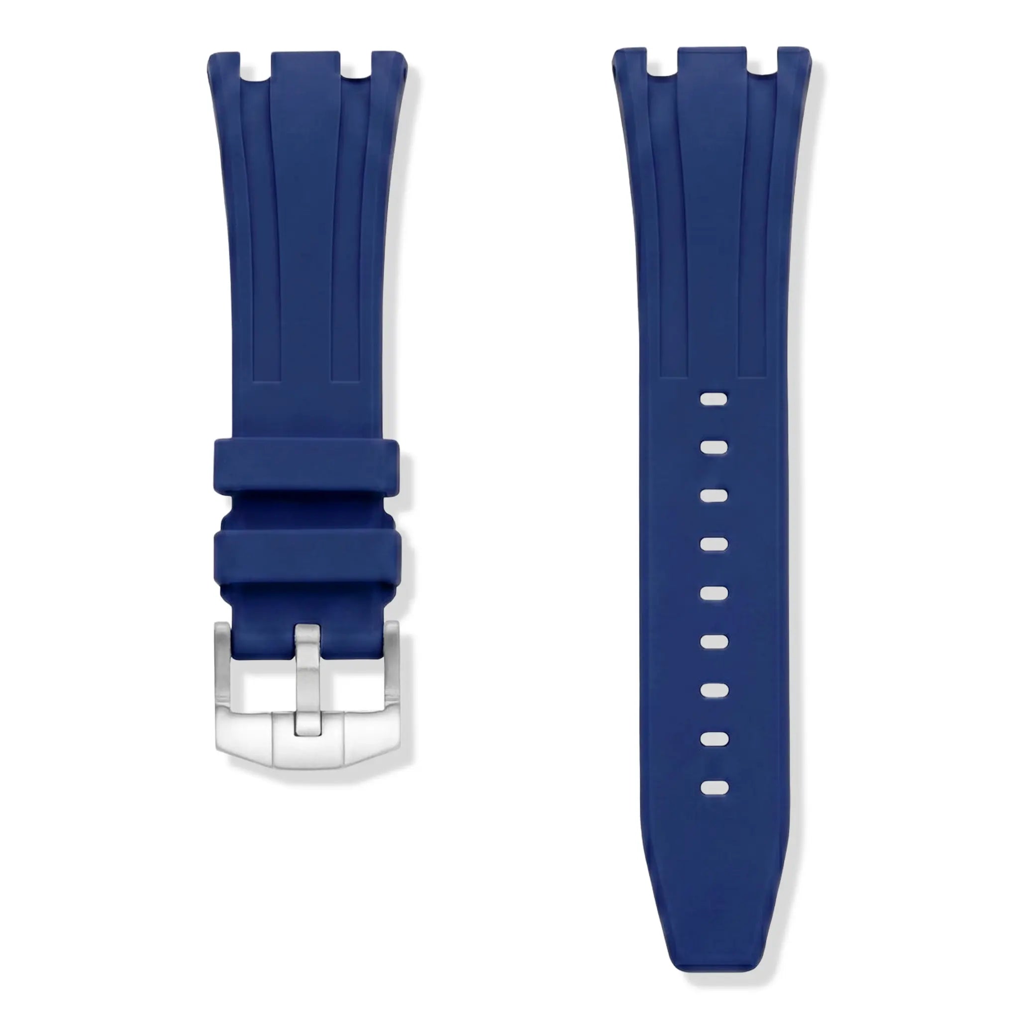 Strap View of Swatch x Audemars Piguet Royal Pop Orenji Hachi With Navy Rubber Strap