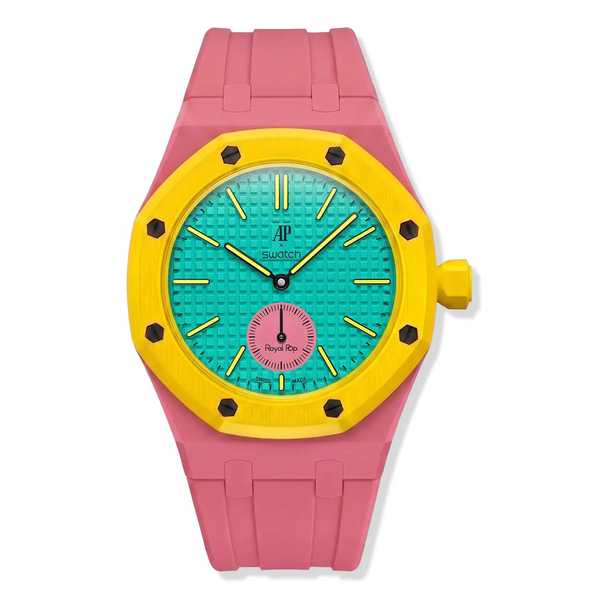 時計 Swatch x Audemars Piguet  Pop Otg Swatch x Audemars Piguet Royal Pop Otg Roz With Rubber Strap