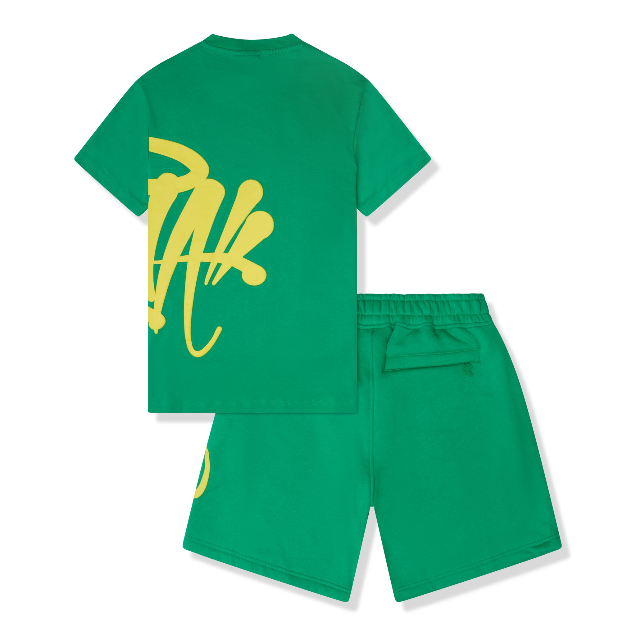 Back view of Syna World Team Syna Twinset Green T-Shirt & Shorts