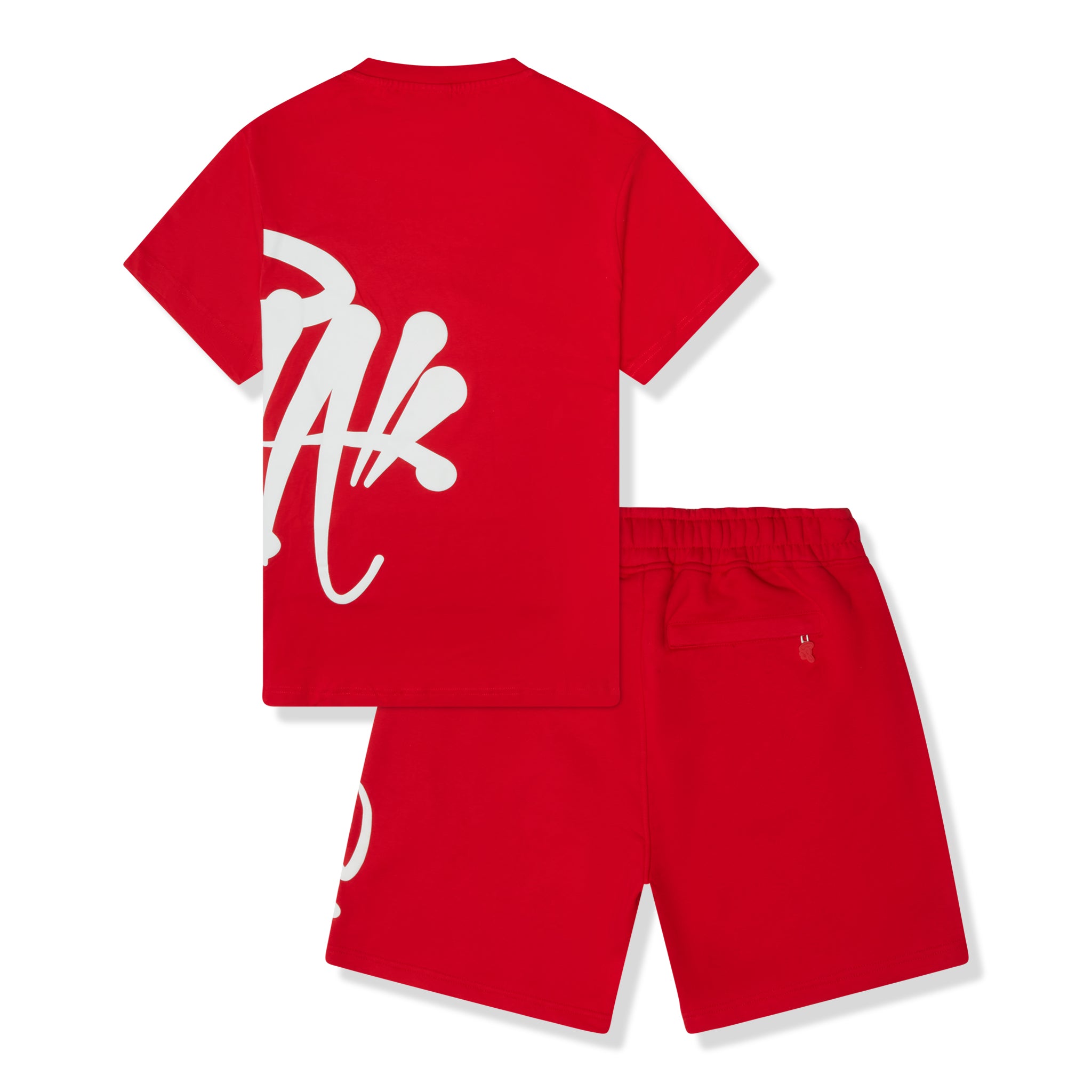 Back view of Syna World Team Syna Twinset Red T-Shirt & Shorts