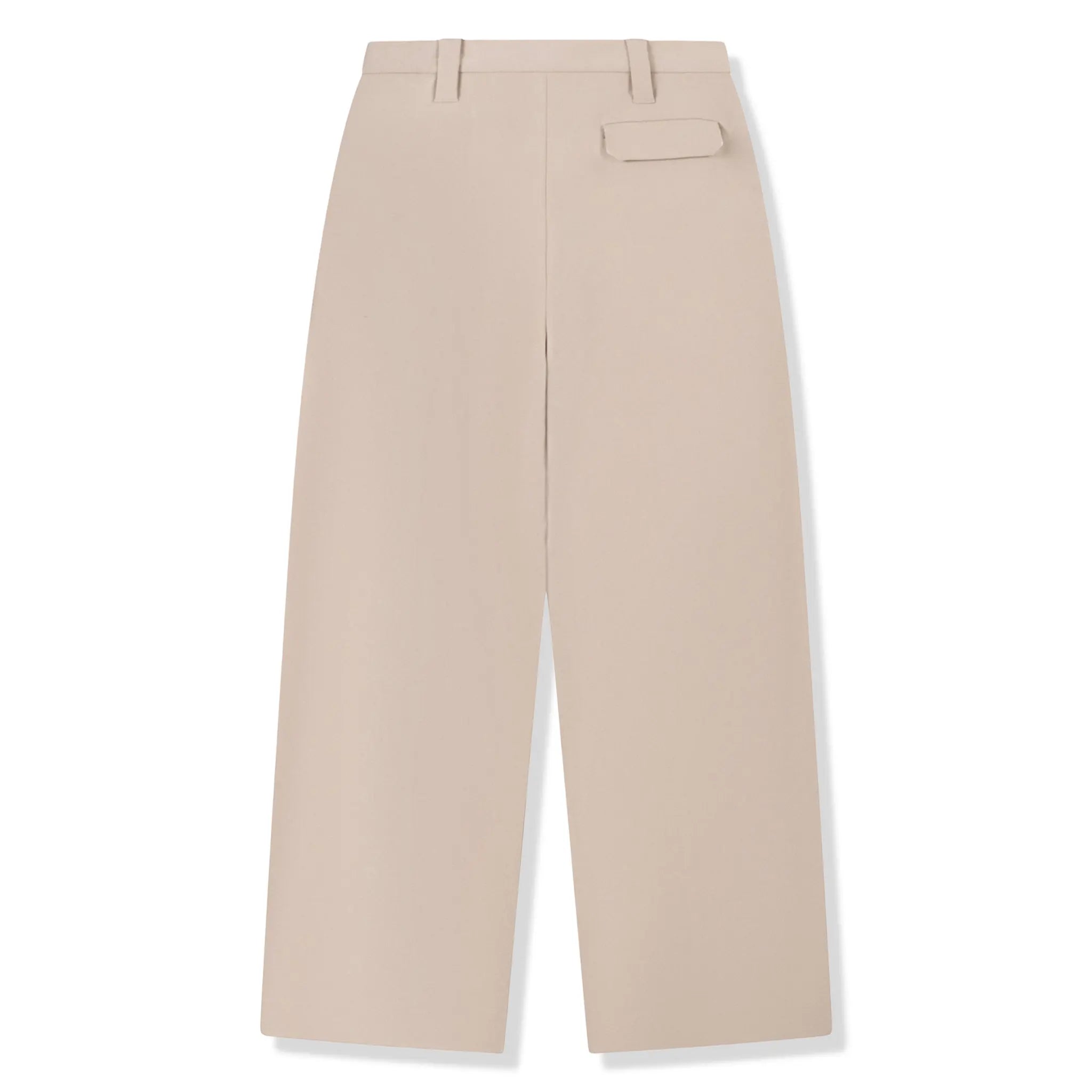 Back View of The Couture Barrel Leg Tailored Stone Trousers