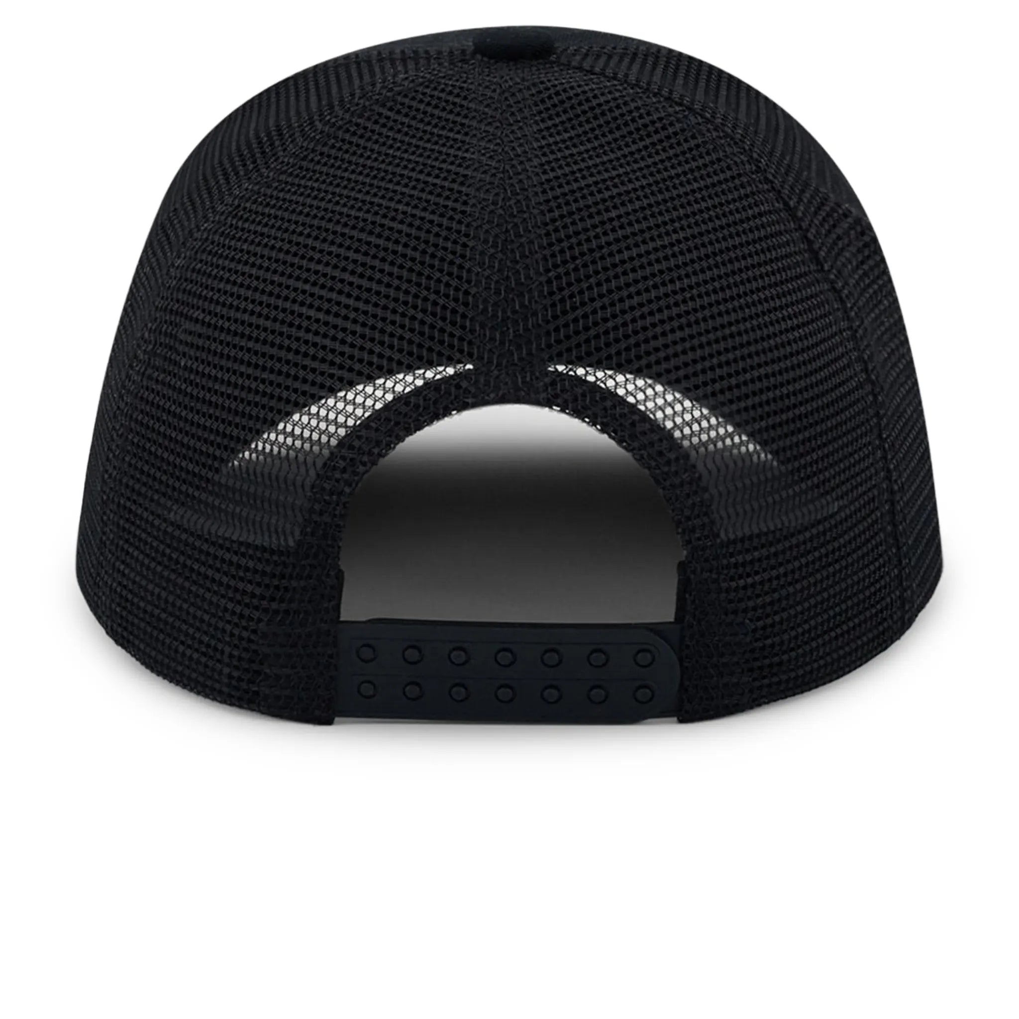 Back View of The Couture Club Emblem Embroidered Mesh Black Cap