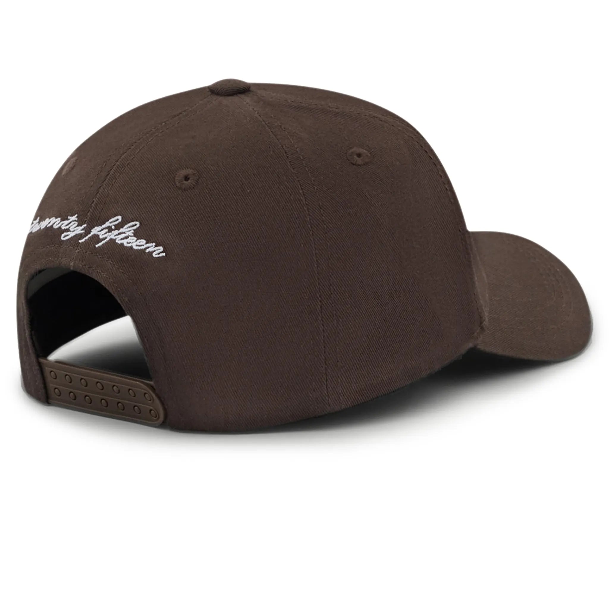 Back Side View of The Couture Club Emblem Embroidery Brown Cap