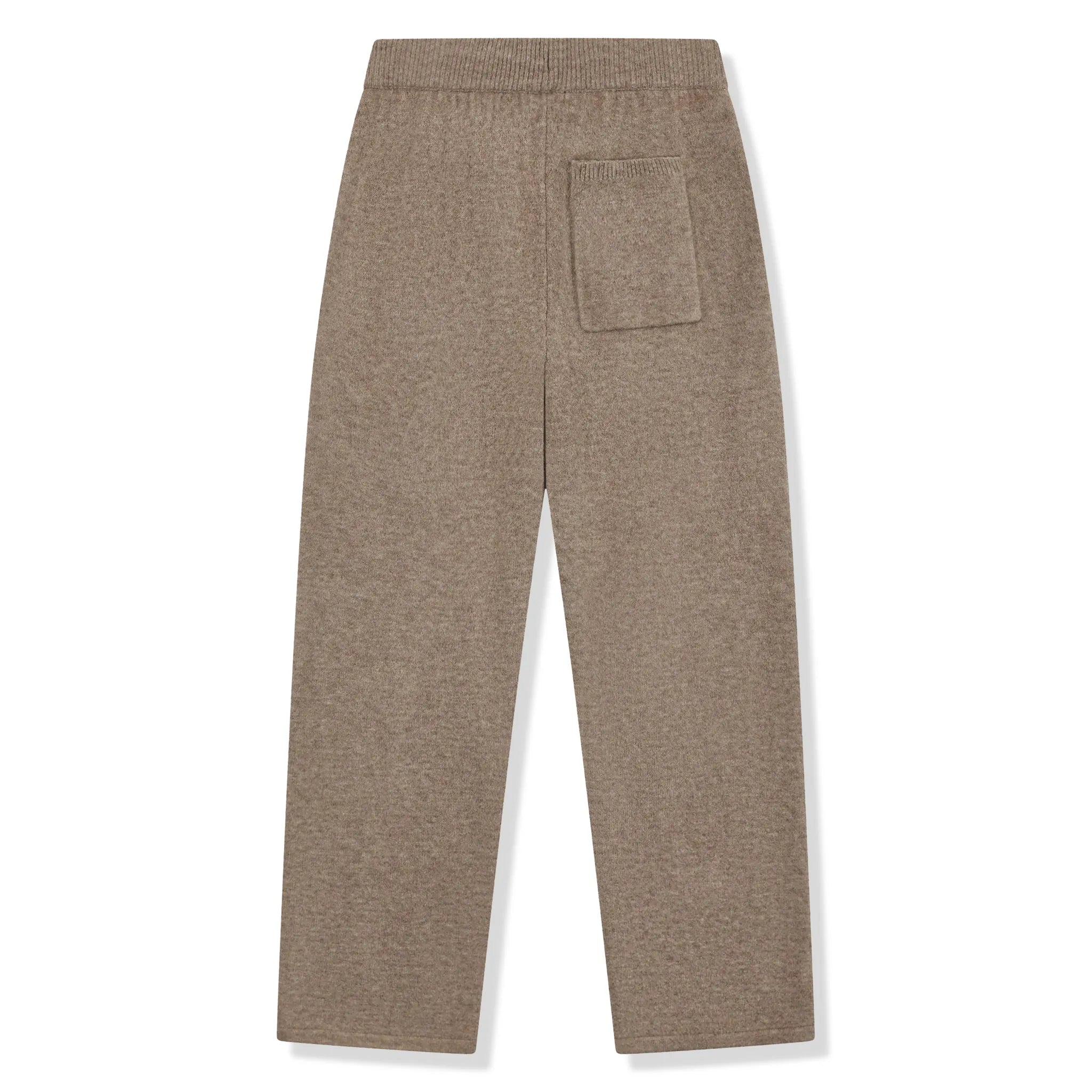 Back View of The Couture Club Emblem Fluffy Knit Beige Sweatpants