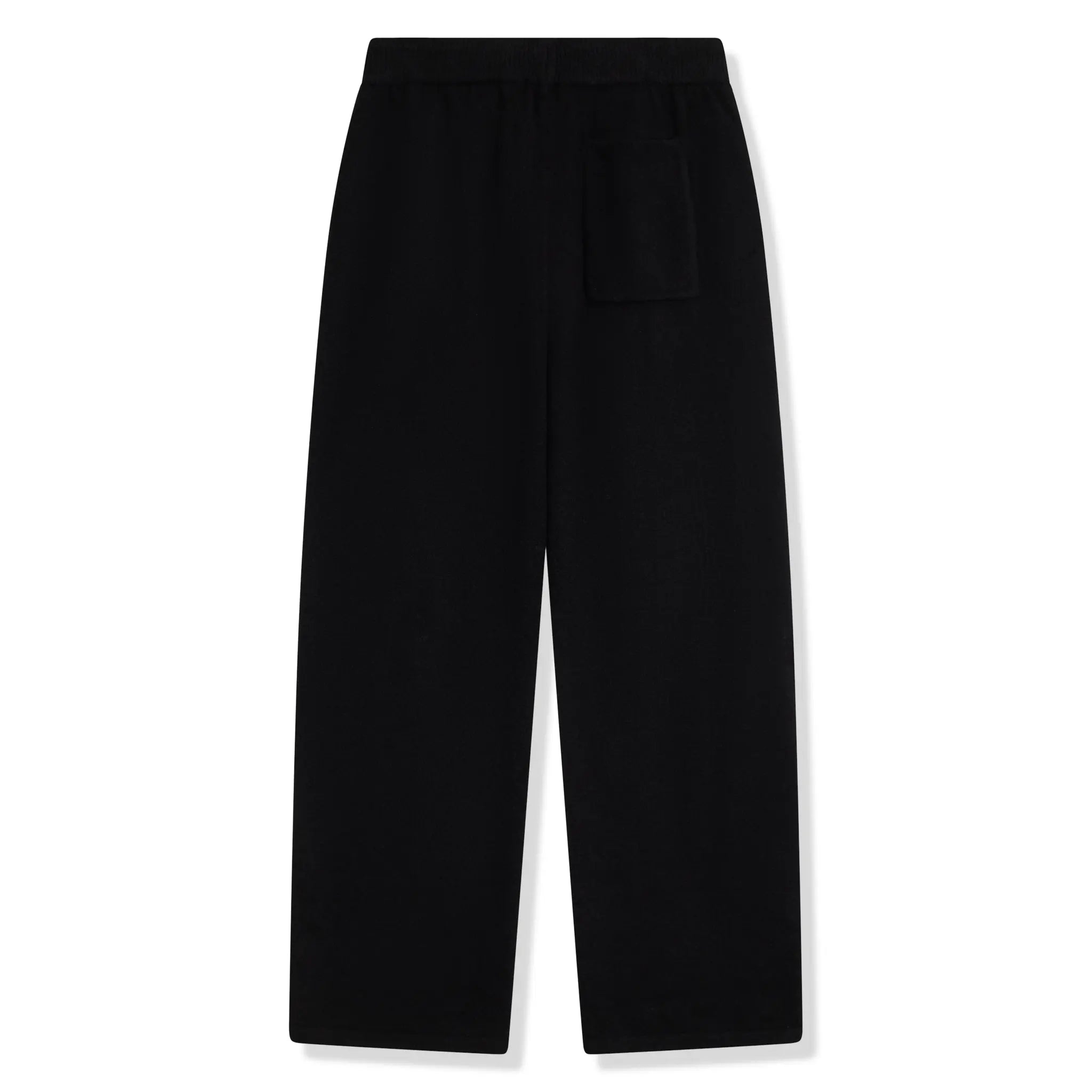 Back View of The Couture Club Emblem Fluffy Knit Black Sweatpants
