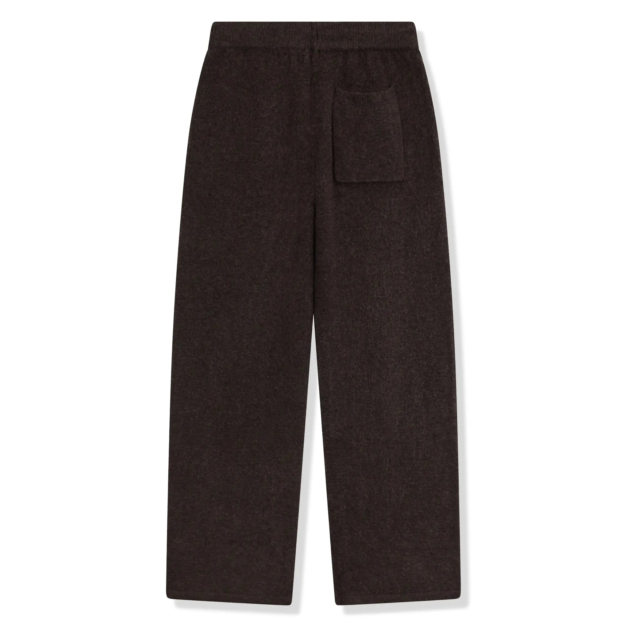 Back View of The Couture Club Emblem Fluffy Knit Brown Sweatpants