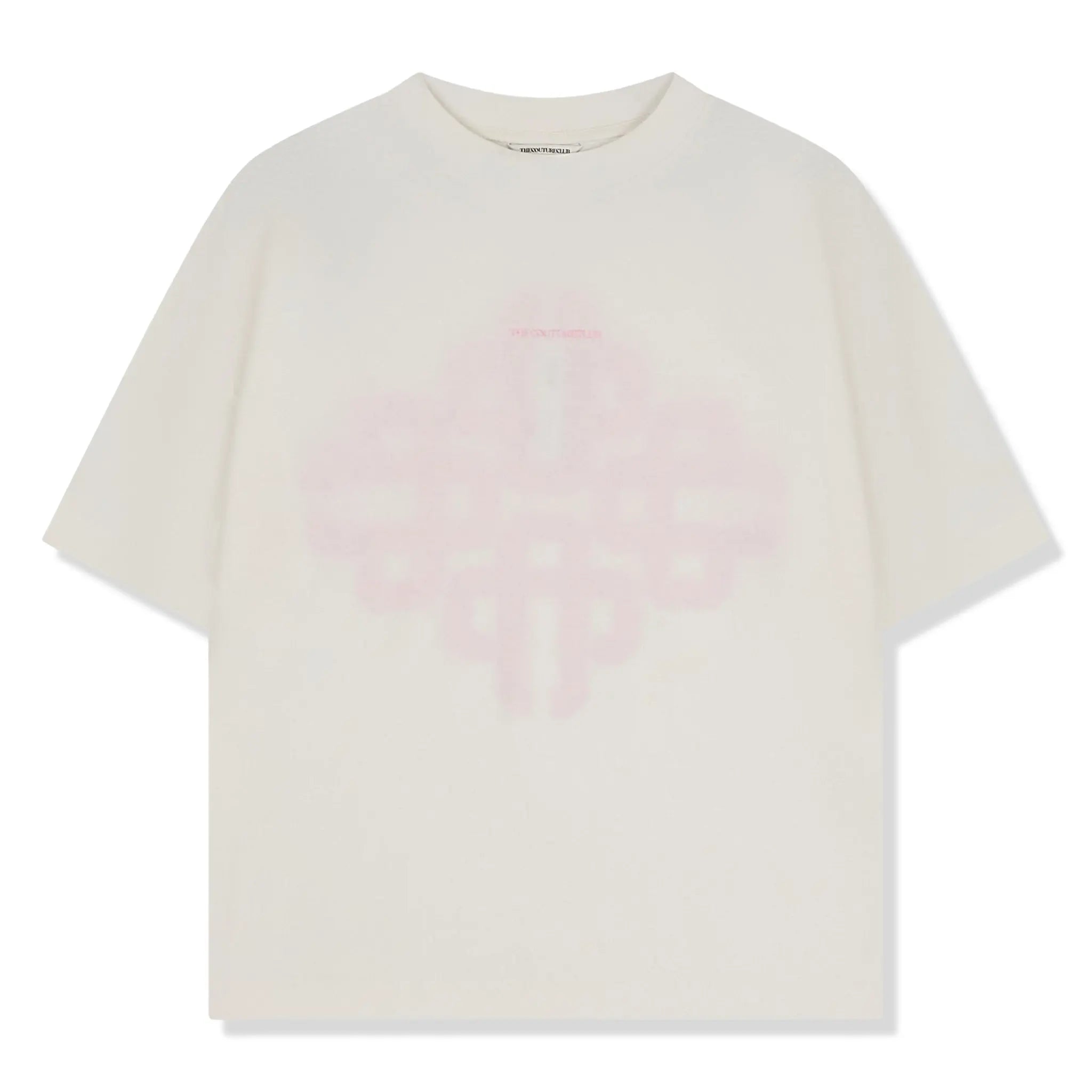 Front View of The Couture Club Emblem Reverse Print Pink T-Shirt