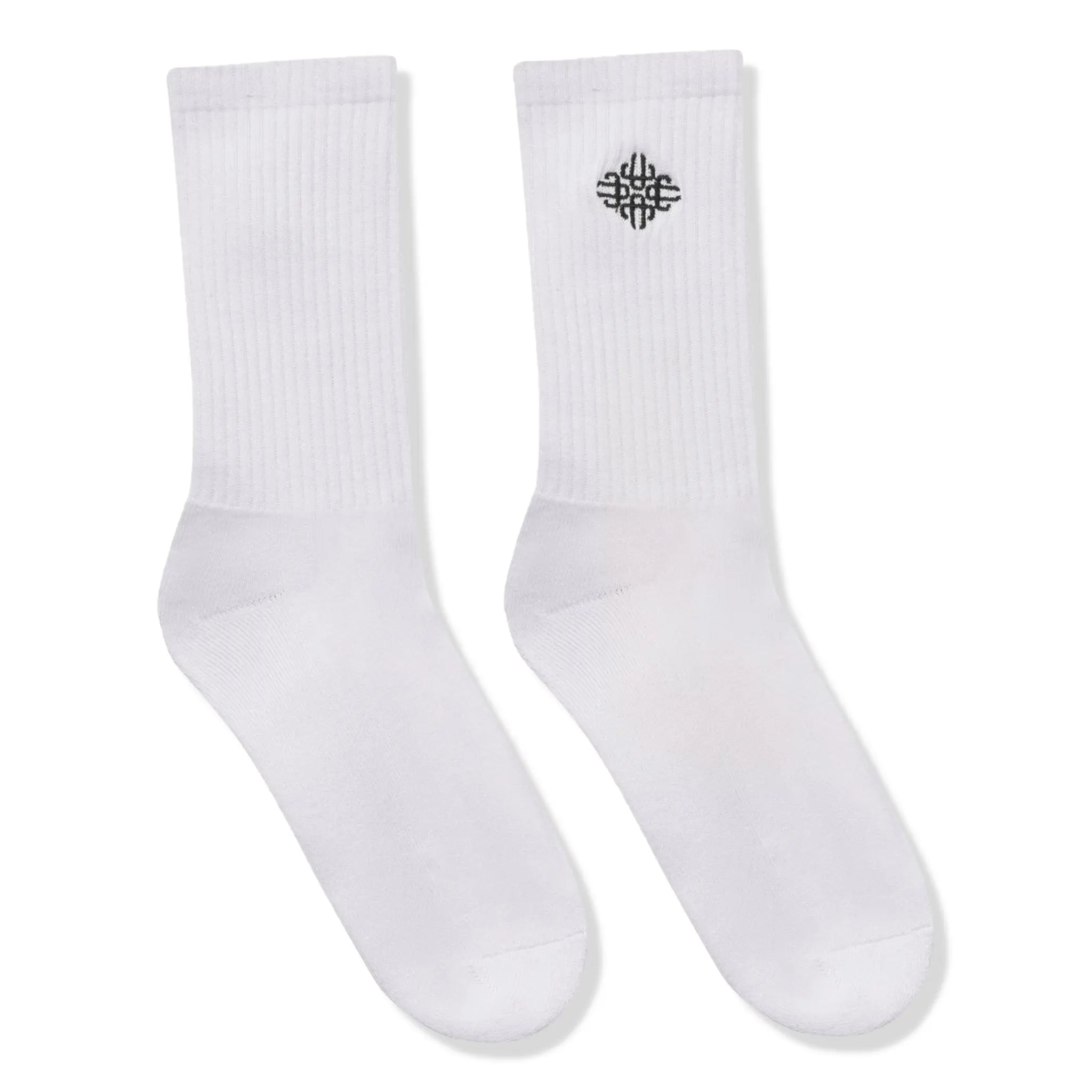 Front View of The Couture Club Emblem Sports White Socks